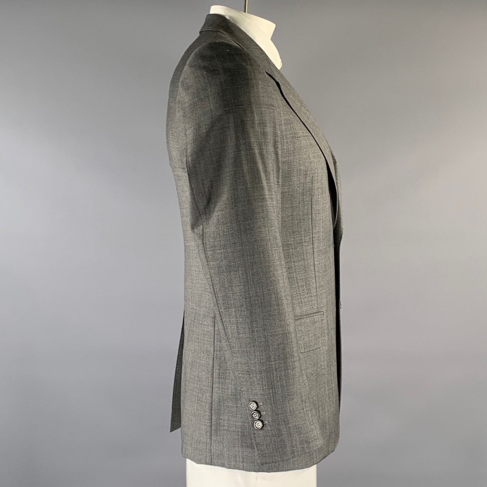 Yves Saint Laurent YVES SAINT LAURENT Size 40 Grey Wool Blazer Coat Size 40R - 2 Thumbnail
