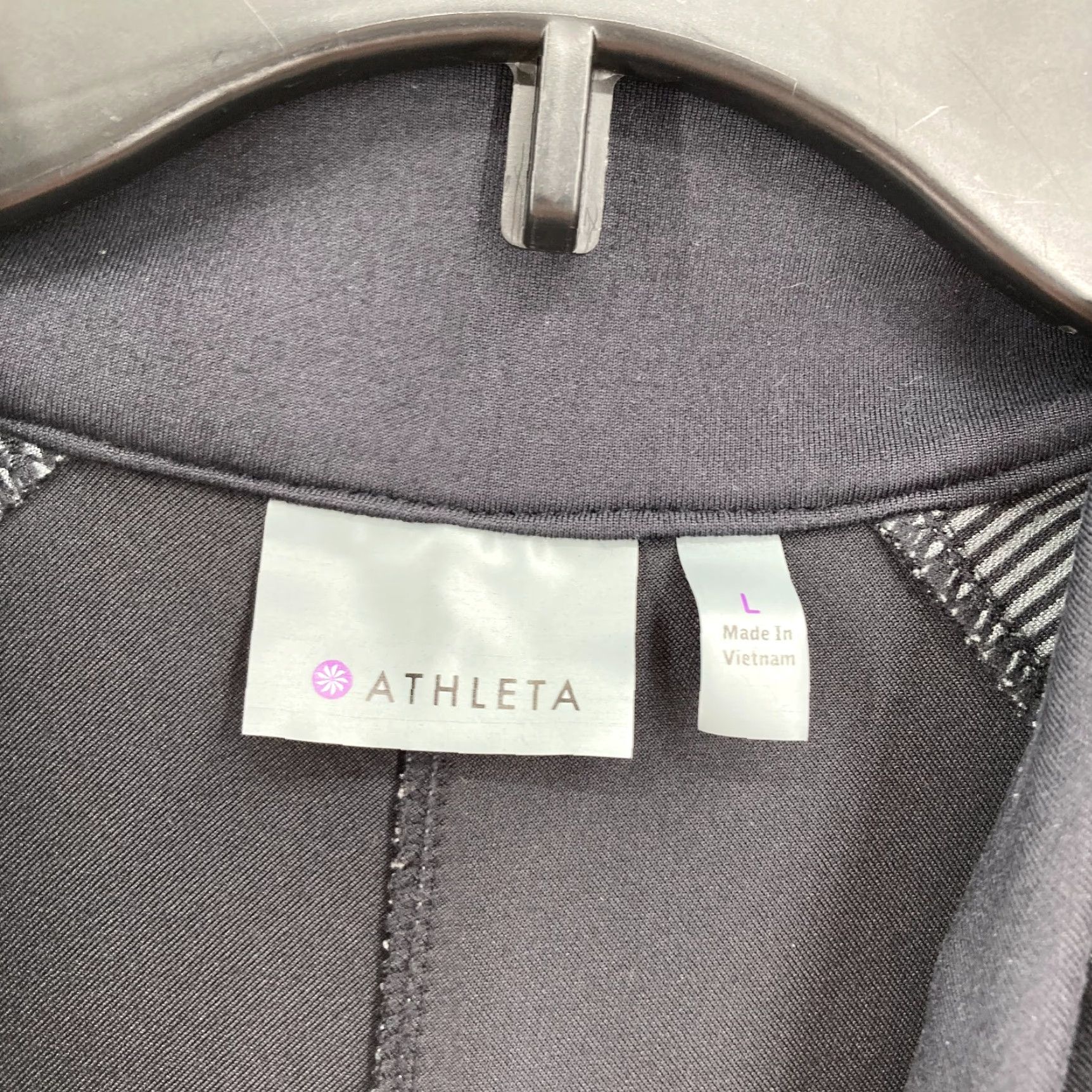 Athleta Athleta Spotlight Pullover Shirt Women Large Black Gray Run Half Zip Stretch Size L / US 10 / IT 46 - 4 Thumbnail