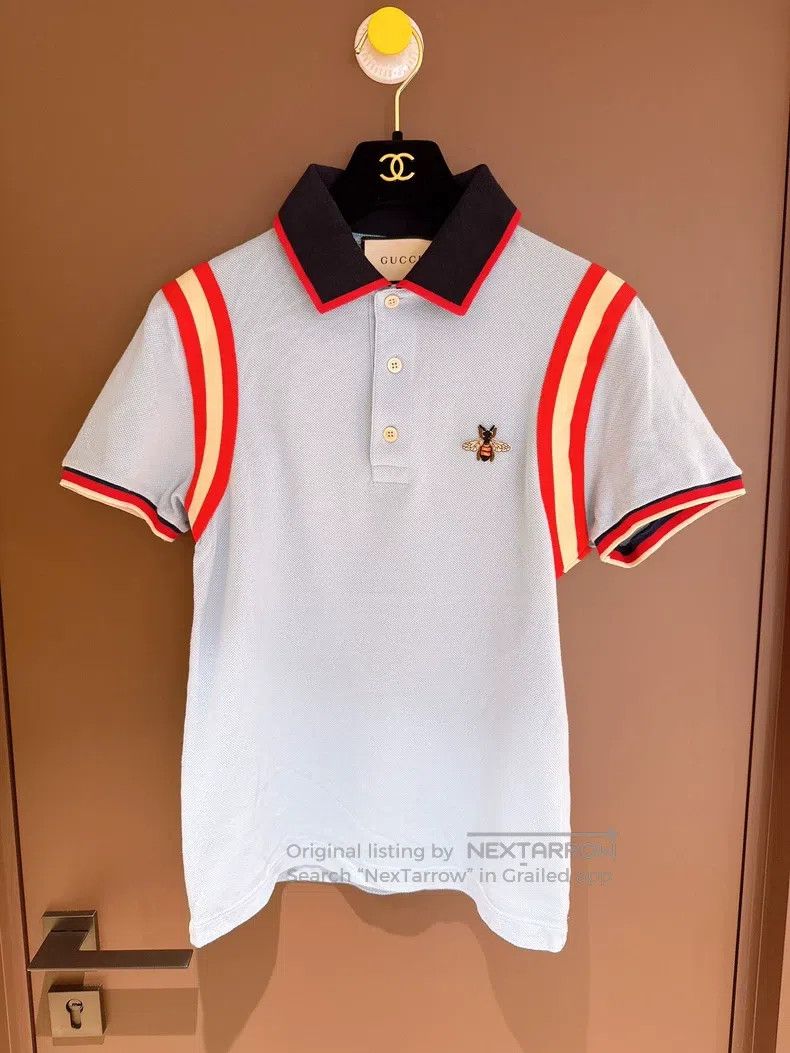 Gucci Gucci Bee embroidery black polo shirt Size US M / EU 48-50 / 2 - 1 Thumbnail