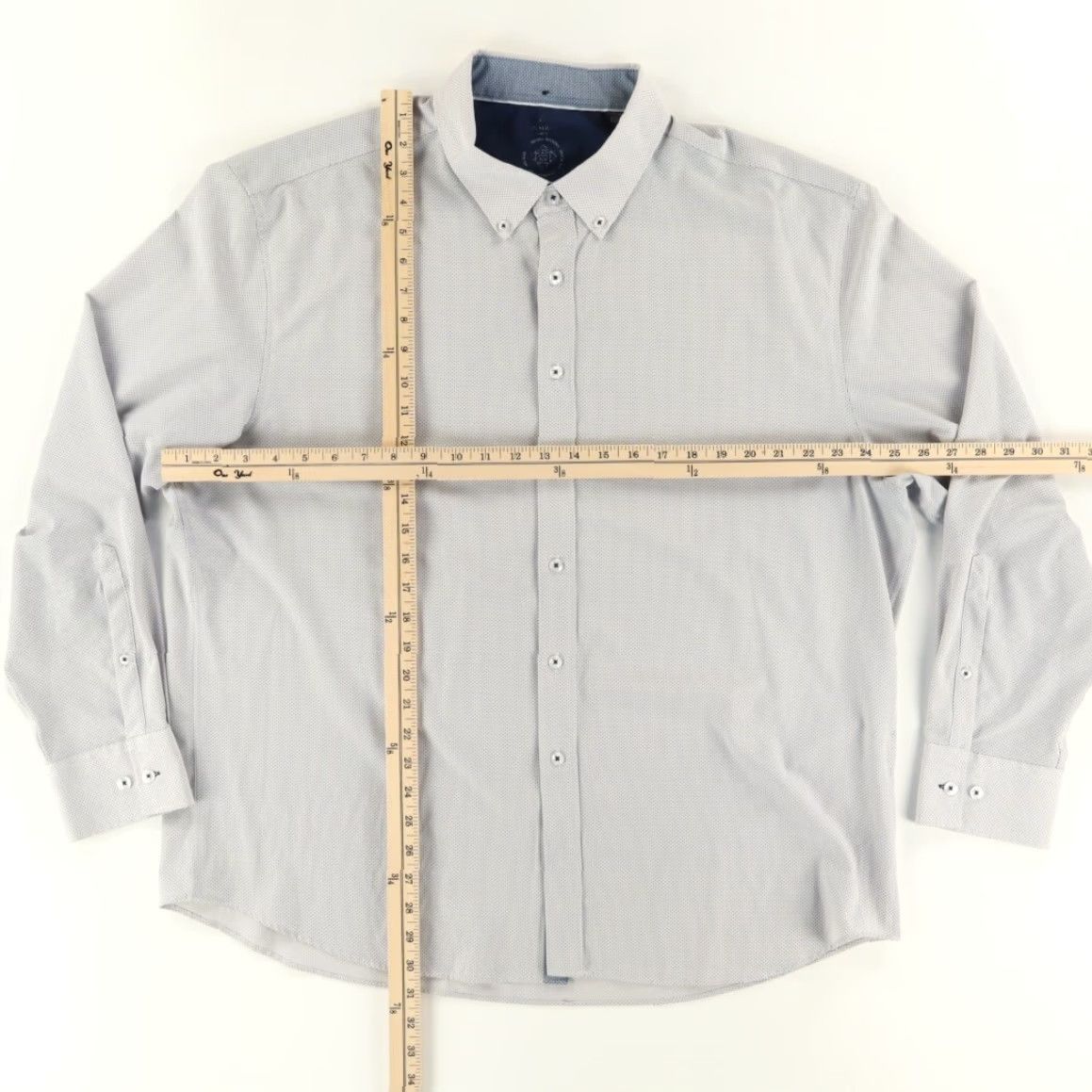 Vintage Con.Struct Slim Fit High Stretch Polyester Solid Long Sleeve Button Down Shirt Gray Men's 2XL Size US XXL / EU 58 / 5 - 3 Thumbnail