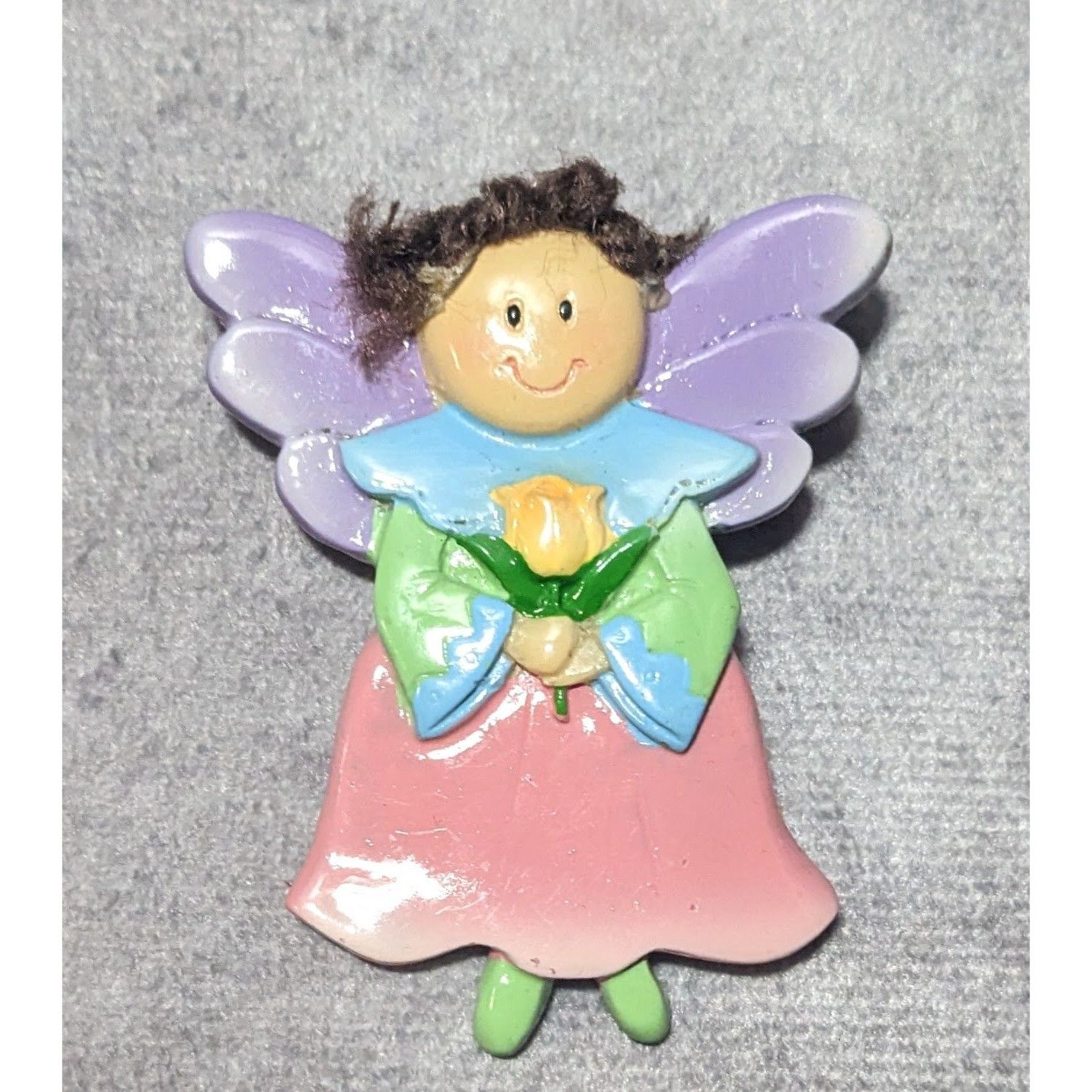 Other Vintage Wood-Look Spring Garden Fairy Brooch Size ONE SIZE - 4 Thumbnail