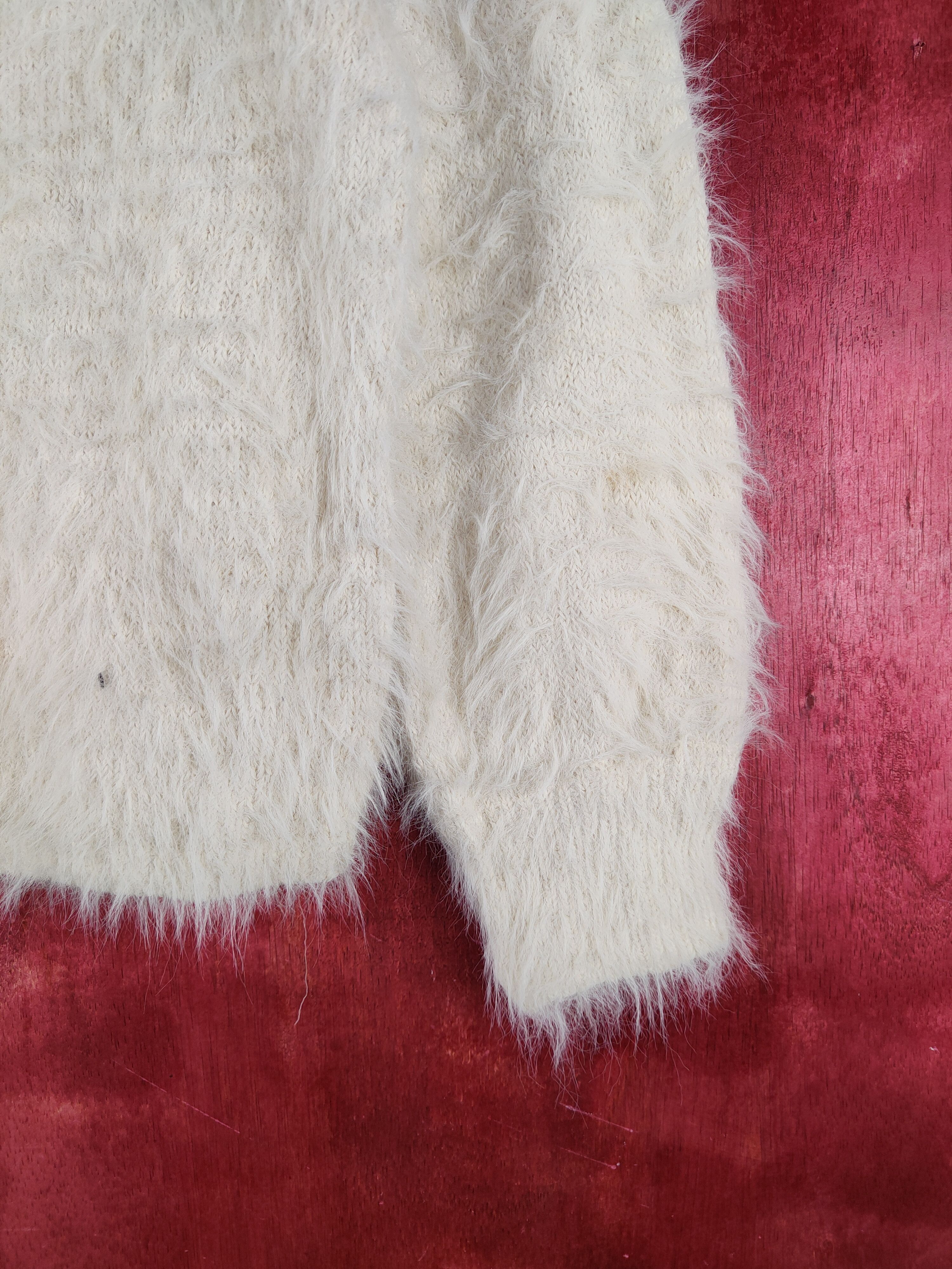 Japanese Brand Glacier Cream Shag Shaggy Fur Mohair Knitwear #S1988 Size S / US 4 / IT 40 - 6 Thumbnail