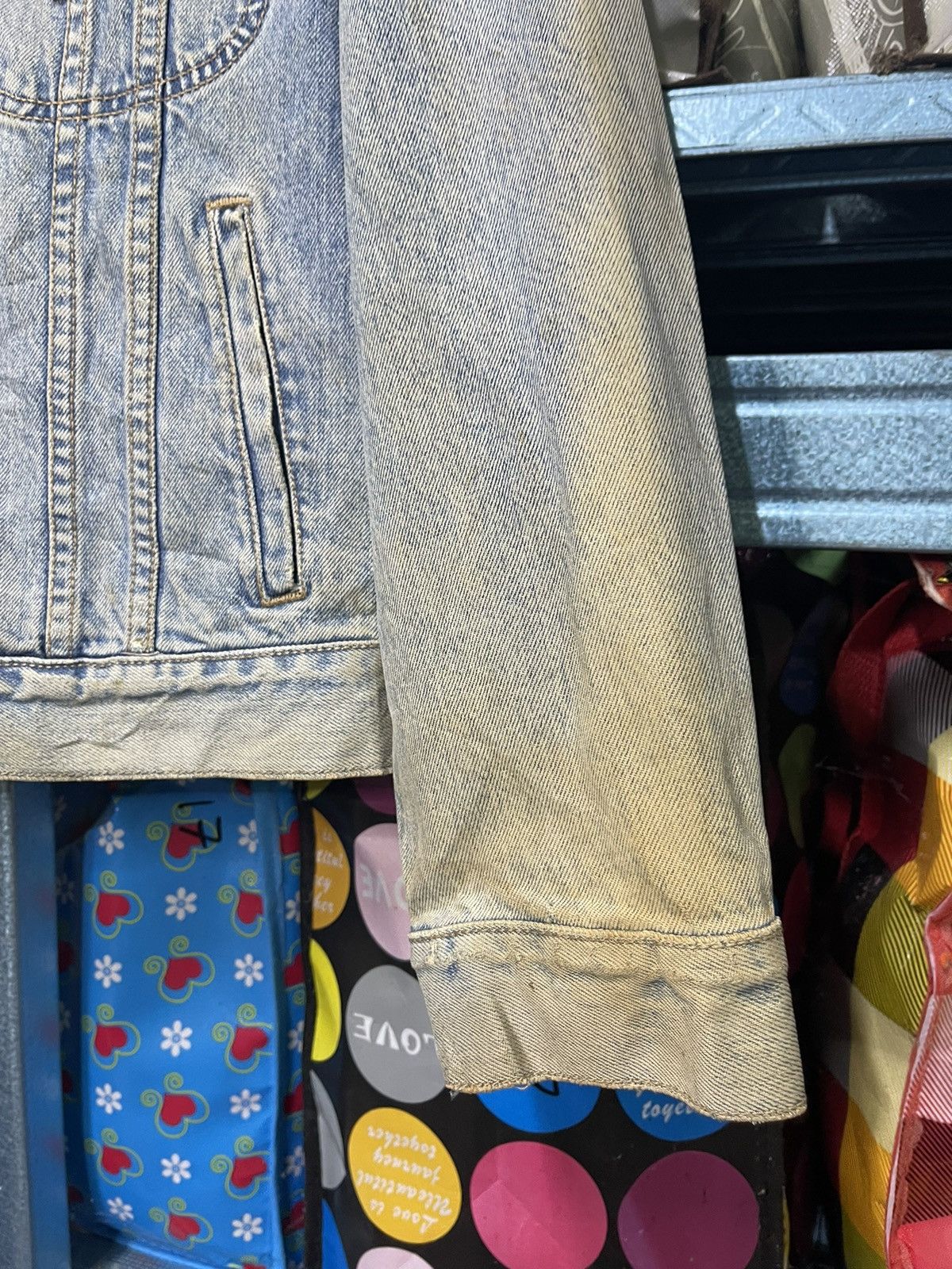 Vintage Vintage GL Heart Denim Jacket Orange Tab Distressed Look Size US S / EU 44-46 / 1 - 5 Thumbnail