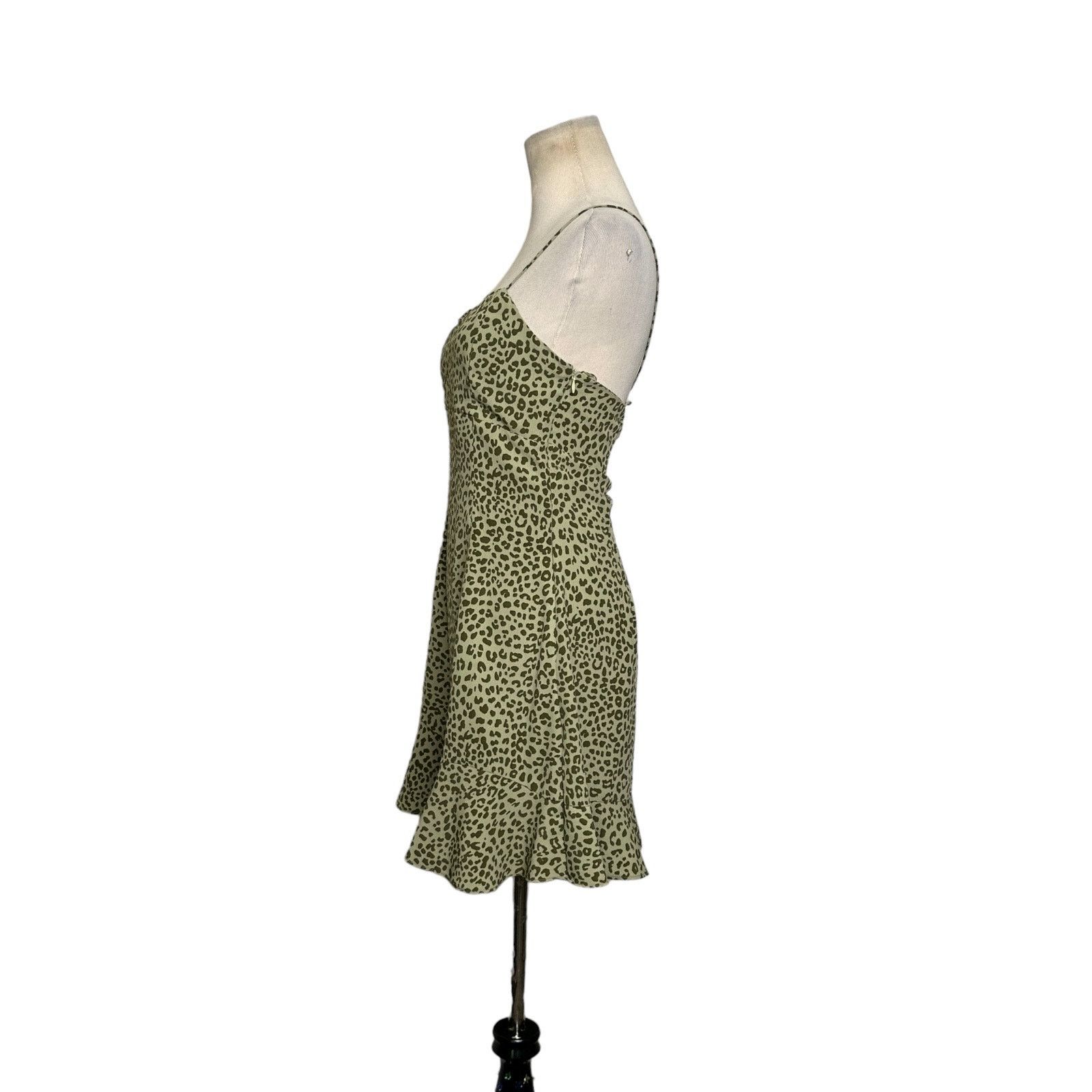 Zara Zara green animal print summer mini dress size small Size S / US 4 / IT 40 - 9 Thumbnail