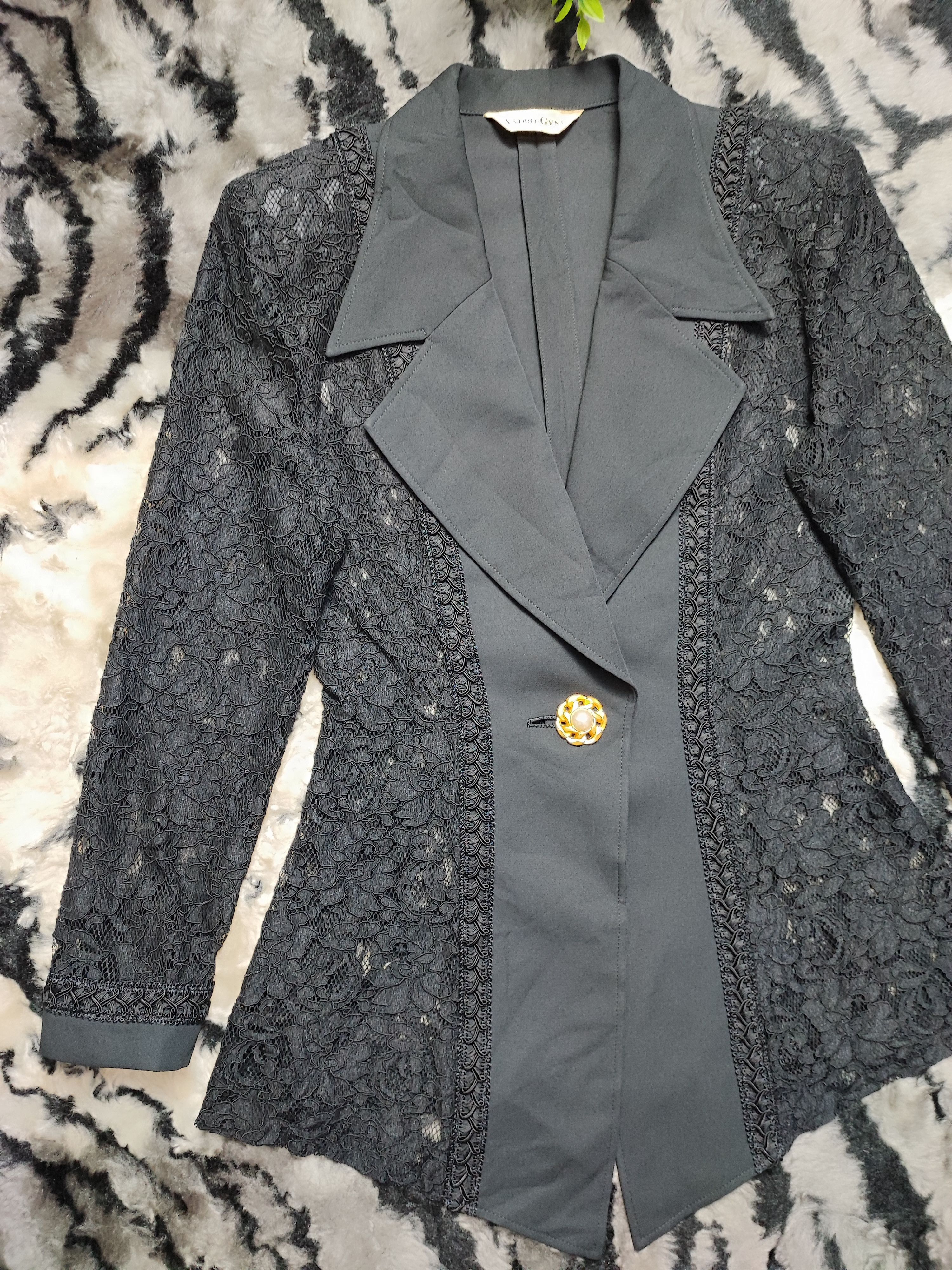 Japanese Brand Vintage Andro Gyne Black Net Blouse Size S / US 4 / IT 40 - 3 Thumbnail