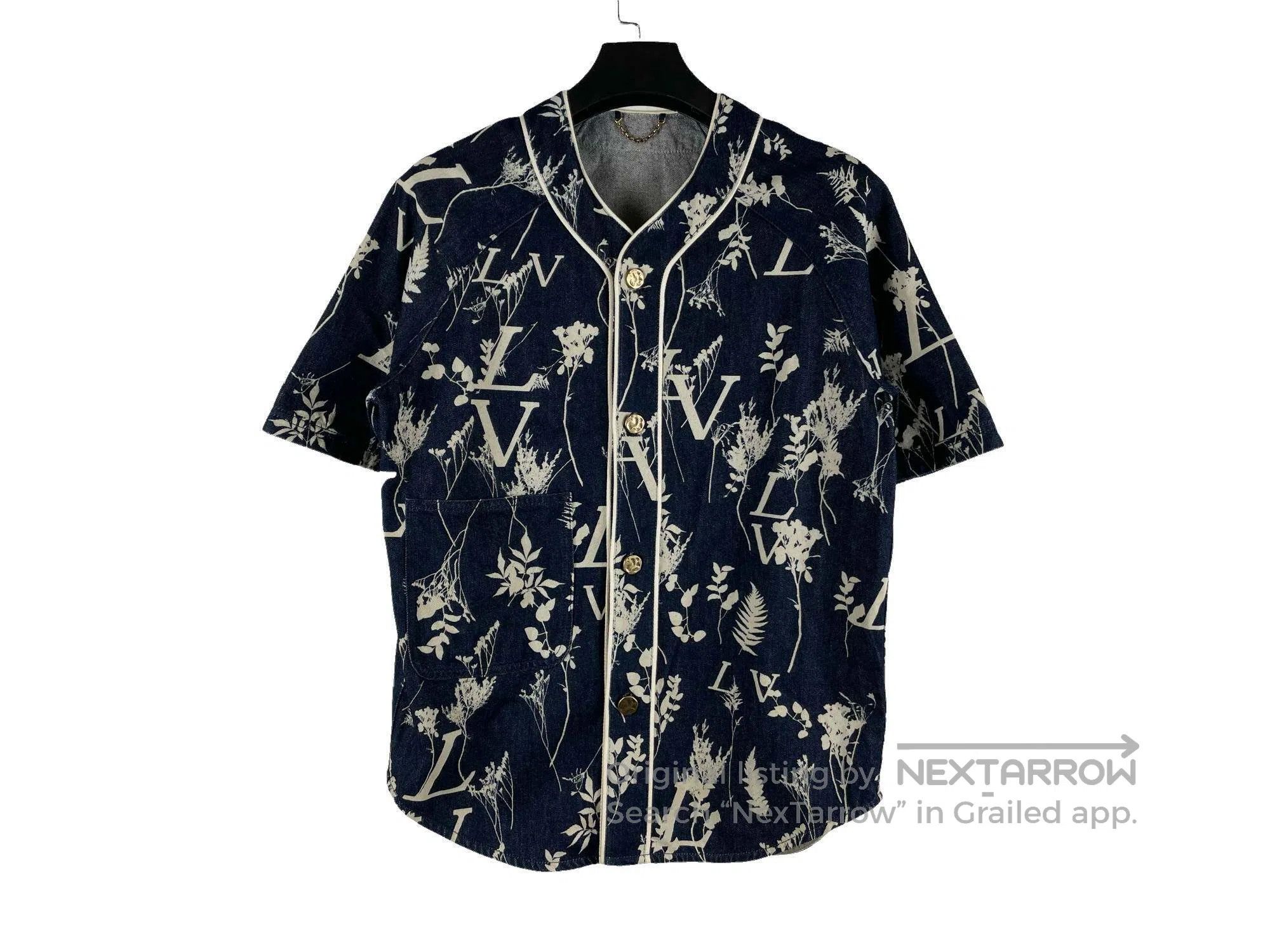 Louis Vuitton Louis Vuitton Wheat Pattern Denim Baseball Short Sleeve Sh Size US XS / EU 42 / 0 - 1 Thumbnail