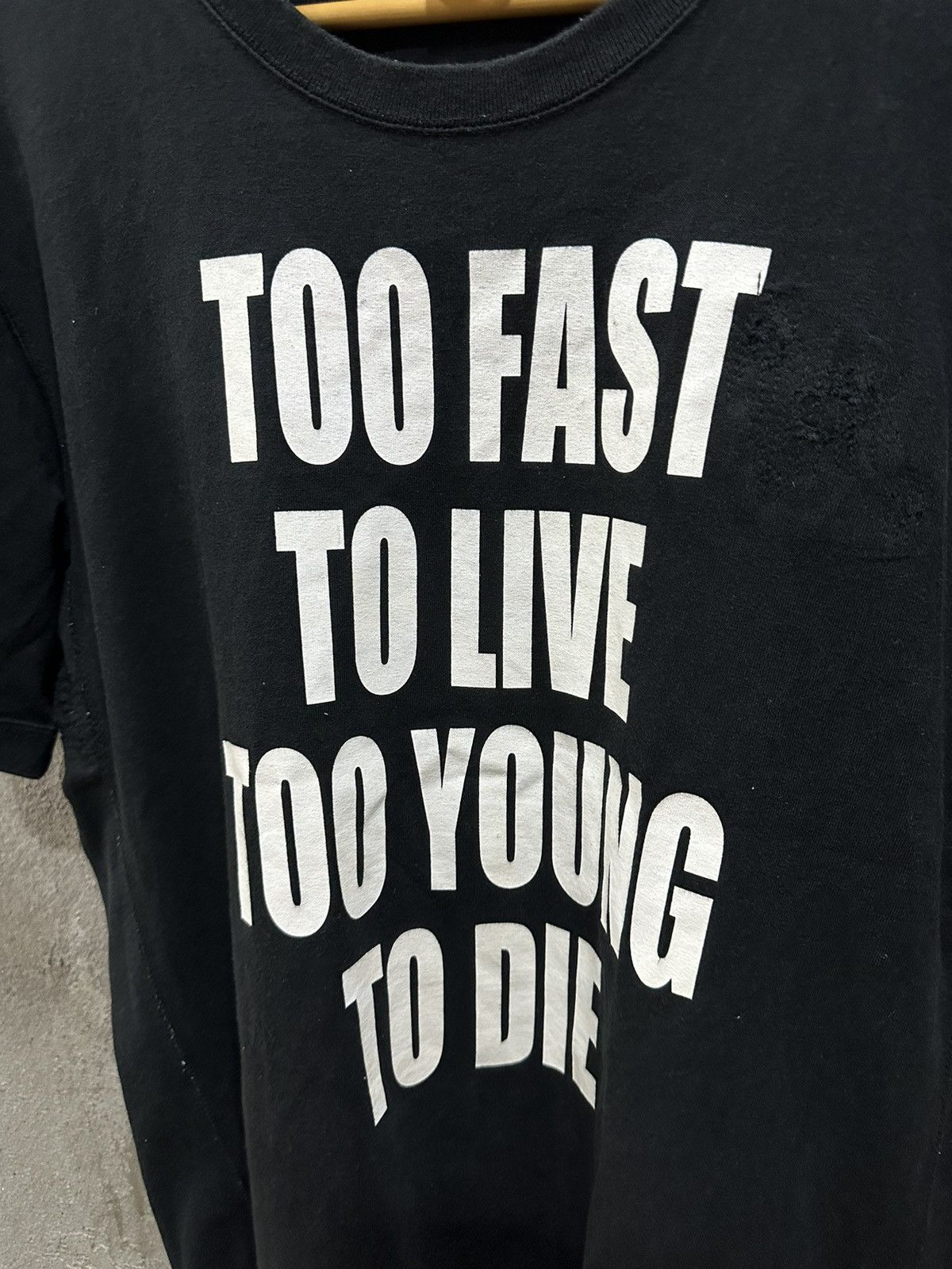 Too Fast To Live Too Young To Die Disstressed Cream Soda Tee