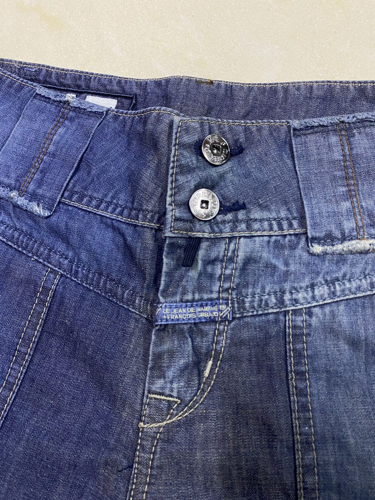 Marithe + Francois Girbaud Le Jean De MFG Wide Leg Flared Denim Faded Size 27" / US 4 / IT 40 - 4 Thumbnail