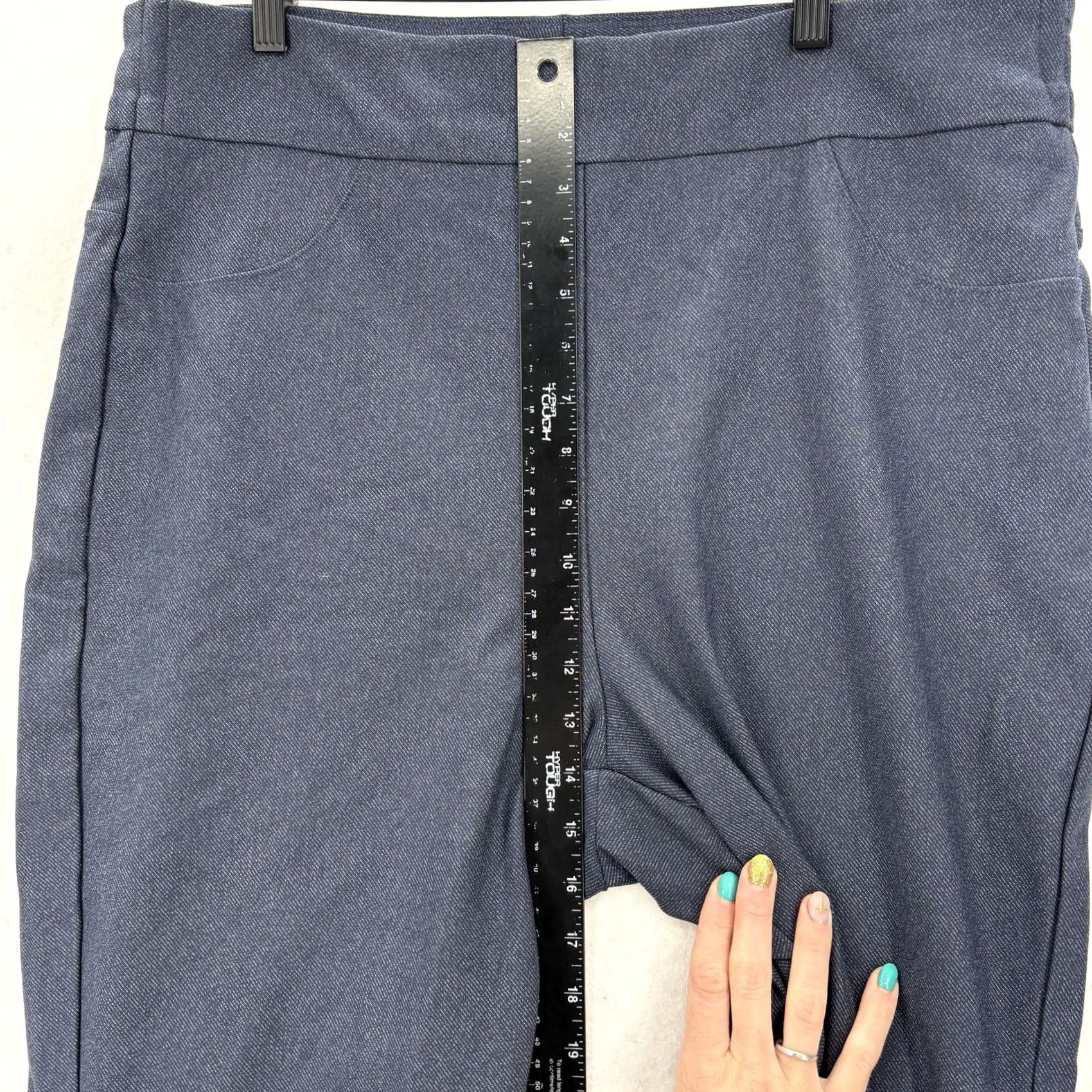 Vintage Honeylove Pants Womens 3X Blue Pull On Stretch Pockets Ponte Slim Ankle Business Casual 29in Inseam Womens Size 40" / US 18 - 7 Thumbnail