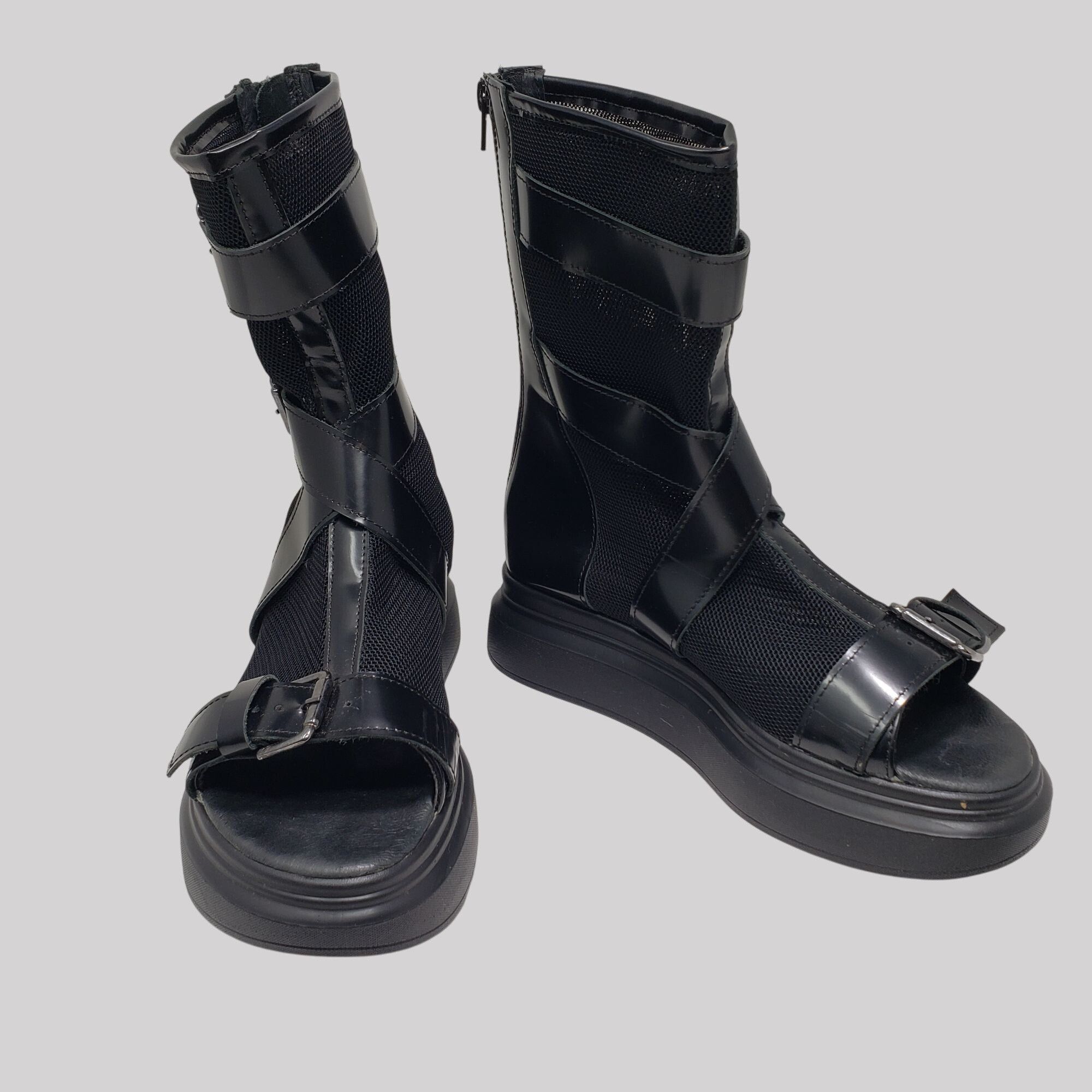 Other Adrenaline Black genuine leather summer boots/woman 41 / 27 Size US 10 / IT 40 - 6 Thumbnail