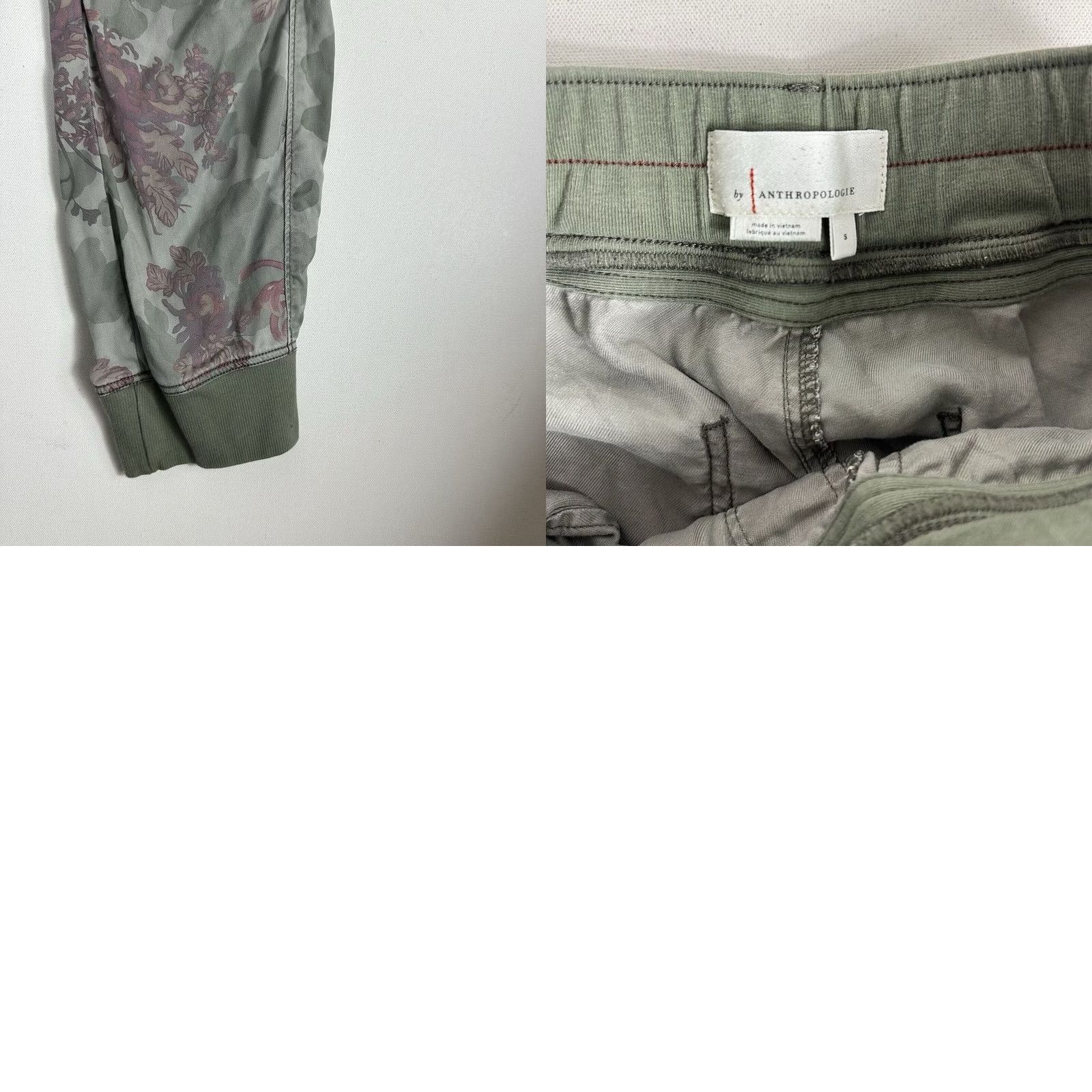 Anthropologie Anthropologie Sweatpants Jogger Camouflage Floral Womens S Green Tapered Pull On Pants Activewear Women Size 28" / US 6 / IT 42 - 8 Thumbnail