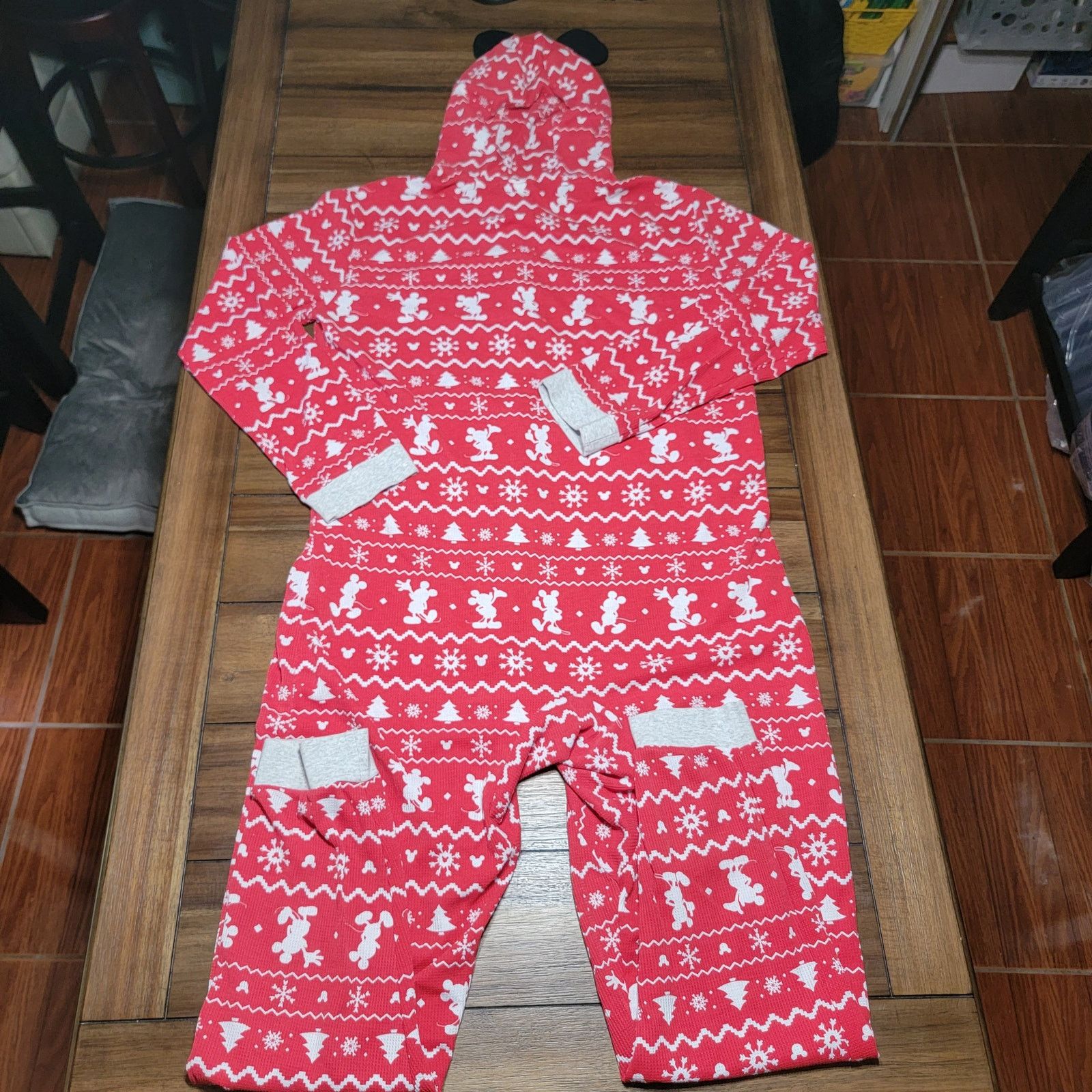 Disney Disney Christmas Mickey Hooded Long Johns w/ Pockets - Large Size L / US 10 / IT 46 - 3 Thumbnail