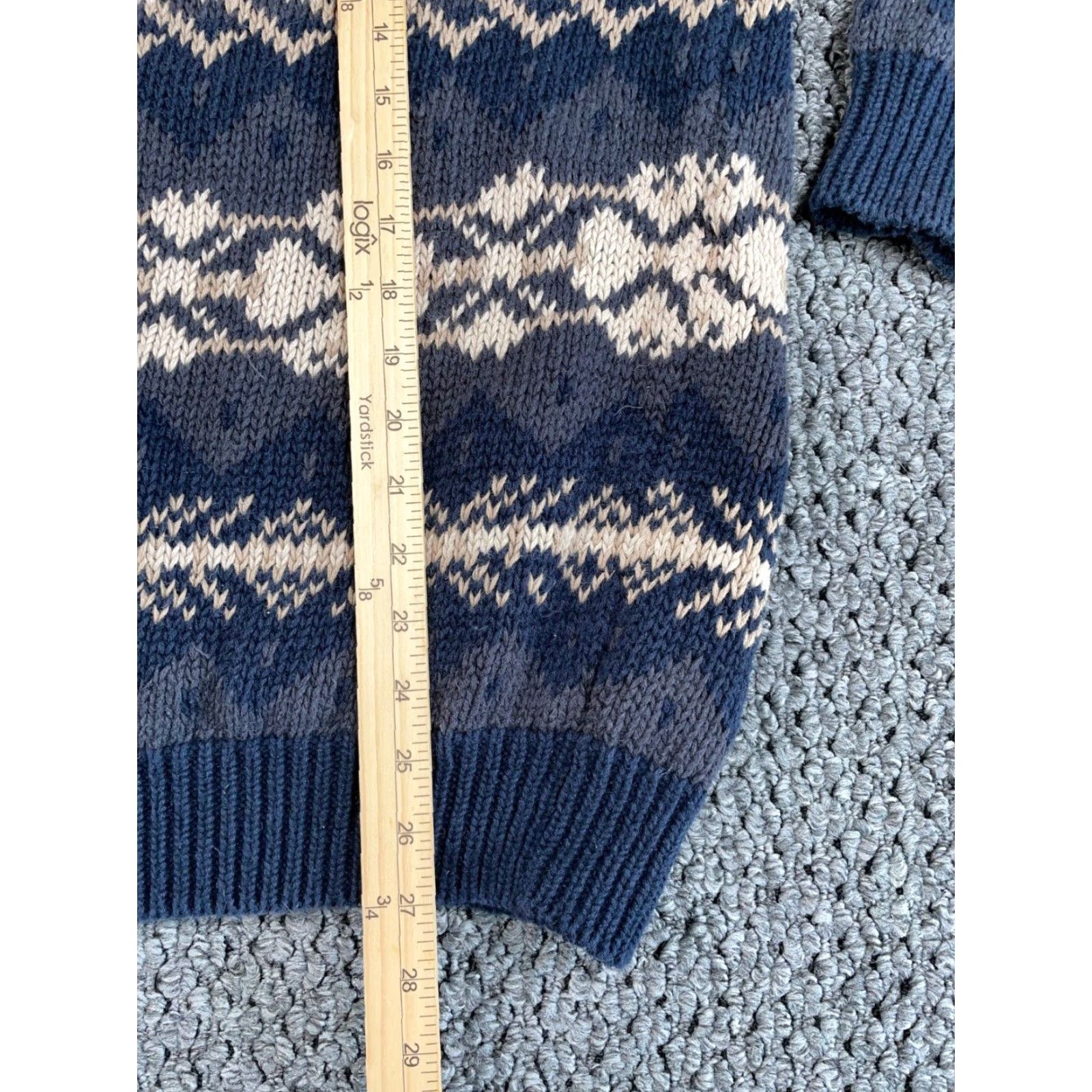 Vintage VINTAGE Nordic Snowflake Pattern Sweater Shirt Adult Large Beige Geometric Knit 90s Mens Pullover Heavyweight Size US L / EU 52-54 / 3 - 7 Thumbnail