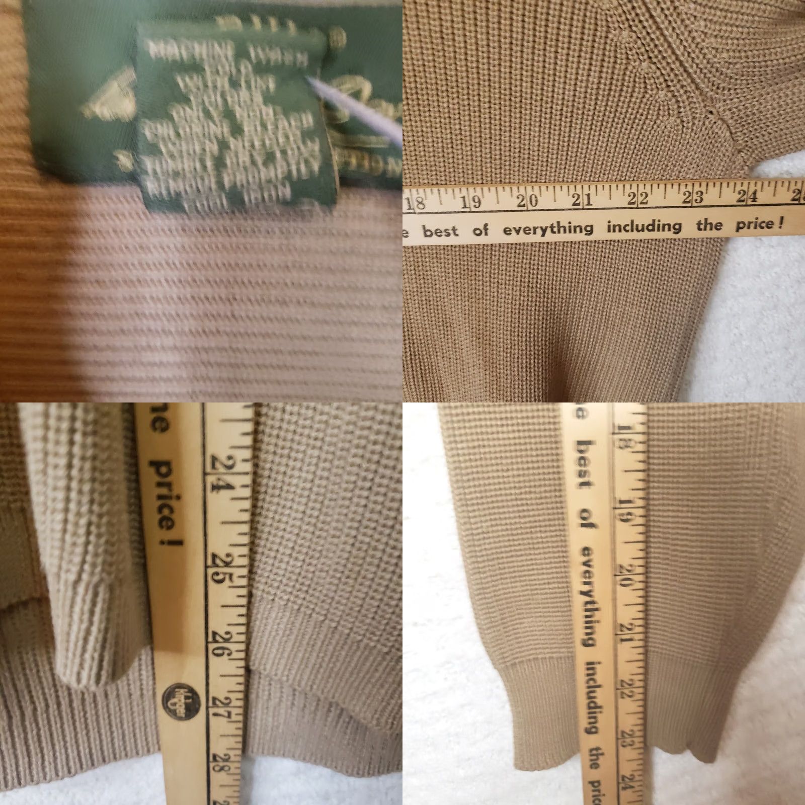 Orvis VINTAGE ORVIS Sweater Mens M Military 1/4 Zip Cotton Mock Neck Shoulder Patches Brown Size US M / EU 48-50 / 2 - 9 Thumbnail