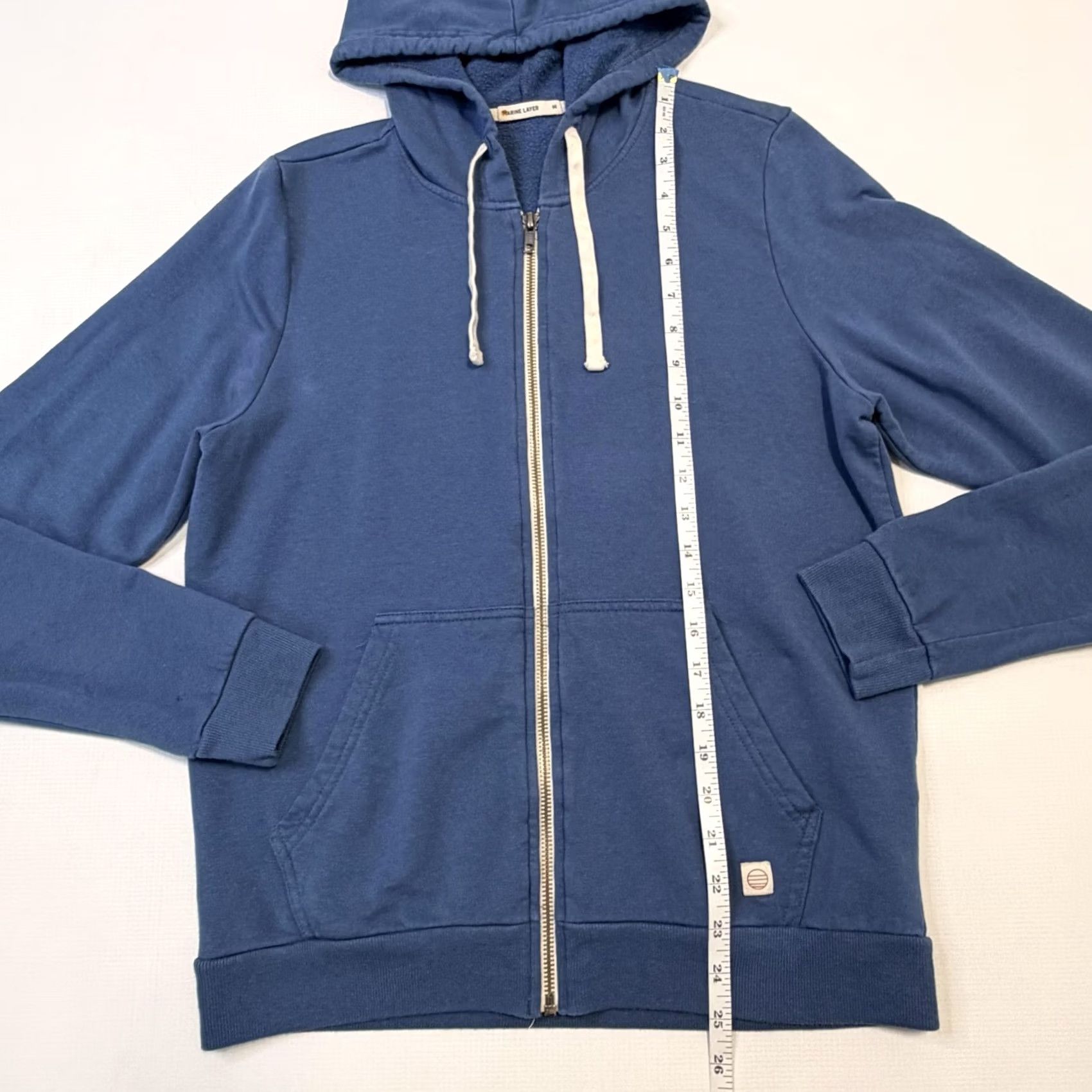 Marine Layer Marine Layer Hoodie Mens Medium Blue Full Zip Fleece Sweatshirt USA Made Logo Size US M / EU 48-50 / 2 - 4 Thumbnail
