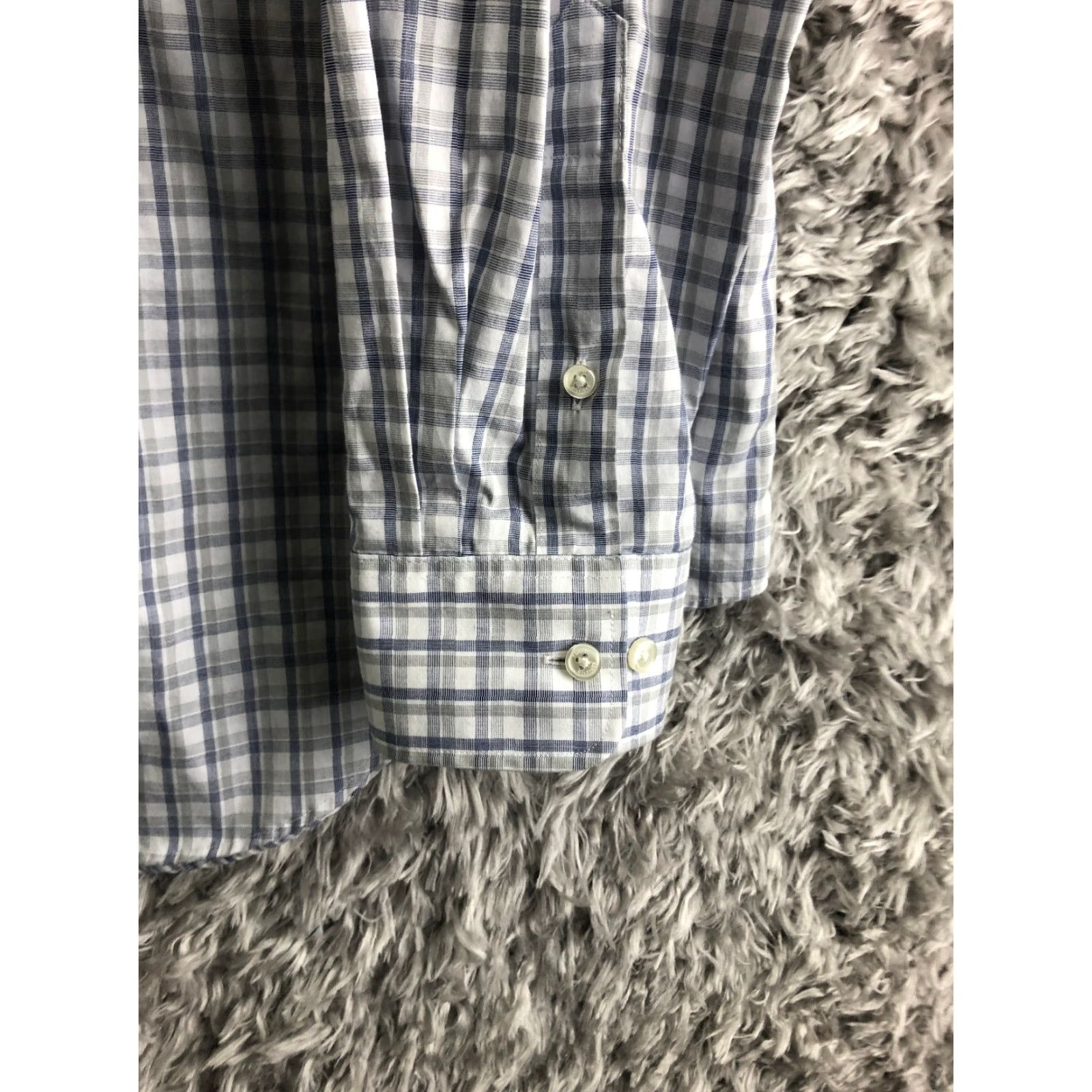 Tommy Hilfiger Tommy Hilfiger Mens 18 36/37 Blue Long Sleeve Plaid Spread Collar Shirt Shirt Mens Blue Plaid Button-Up with Pockets Size US XXL / EU 58 / 5 - 5 Thumbnail