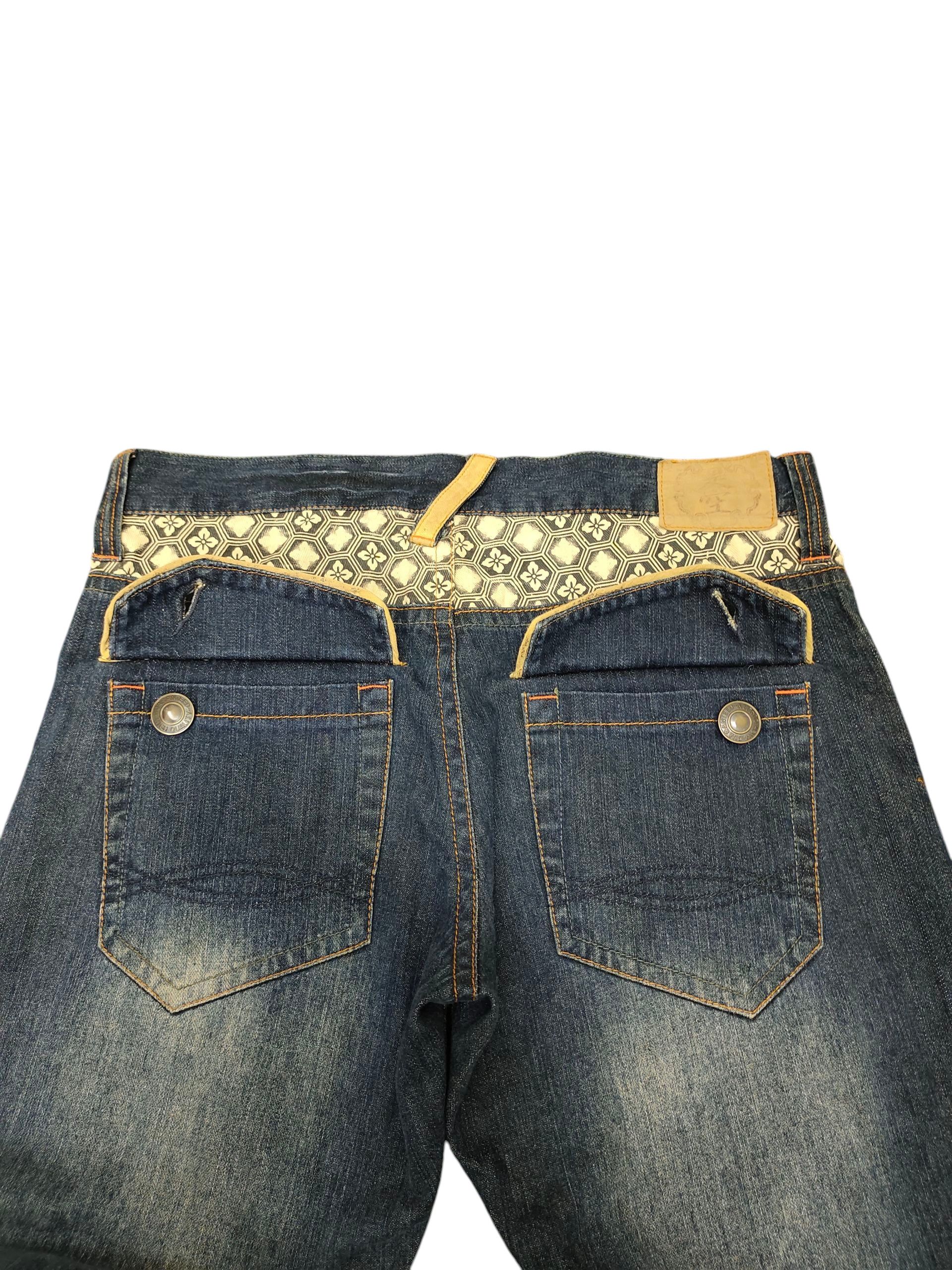 Karakuri Tamashii Vintage Seku Sukajan Koi Embroidered Denim Jeans Karakuri Size US 35 - 14 Thumbnail