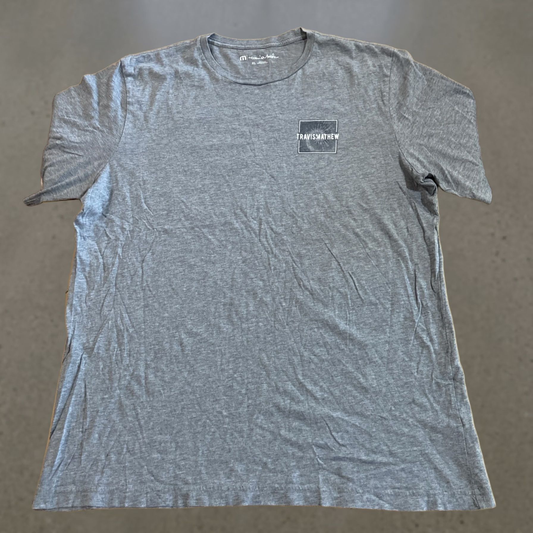 TravisMathew Travis Matthew Shirt Men’s XL Gray Short Sleeve Box Logo Size US XL / EU 56 / 4 - 1 Thumbnail