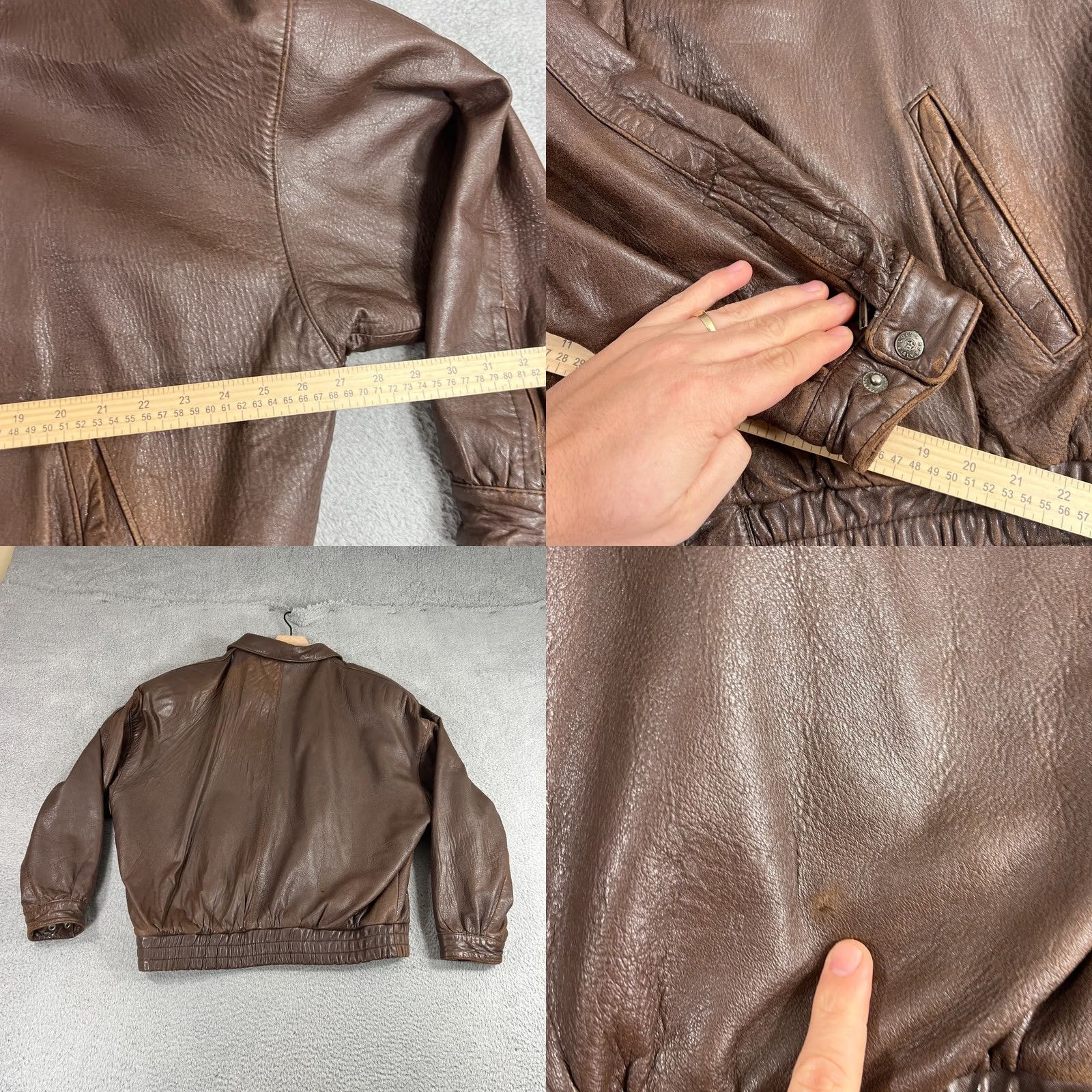 Vintage VINTAGE Luis Alvear Leather Bomber Jacket Size Large Brown Men's Size US L / EU 52-54 / 3 - 9 Thumbnail