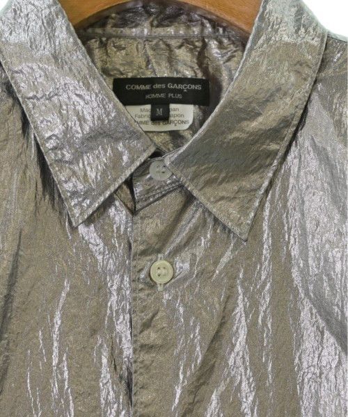 Comme des Garcons Homme Plus Shirt Button Up Long Sleeve Nylon Chest Pocket Silver Size US M / EU 48-50 / 2 - 5 Thumbnail
