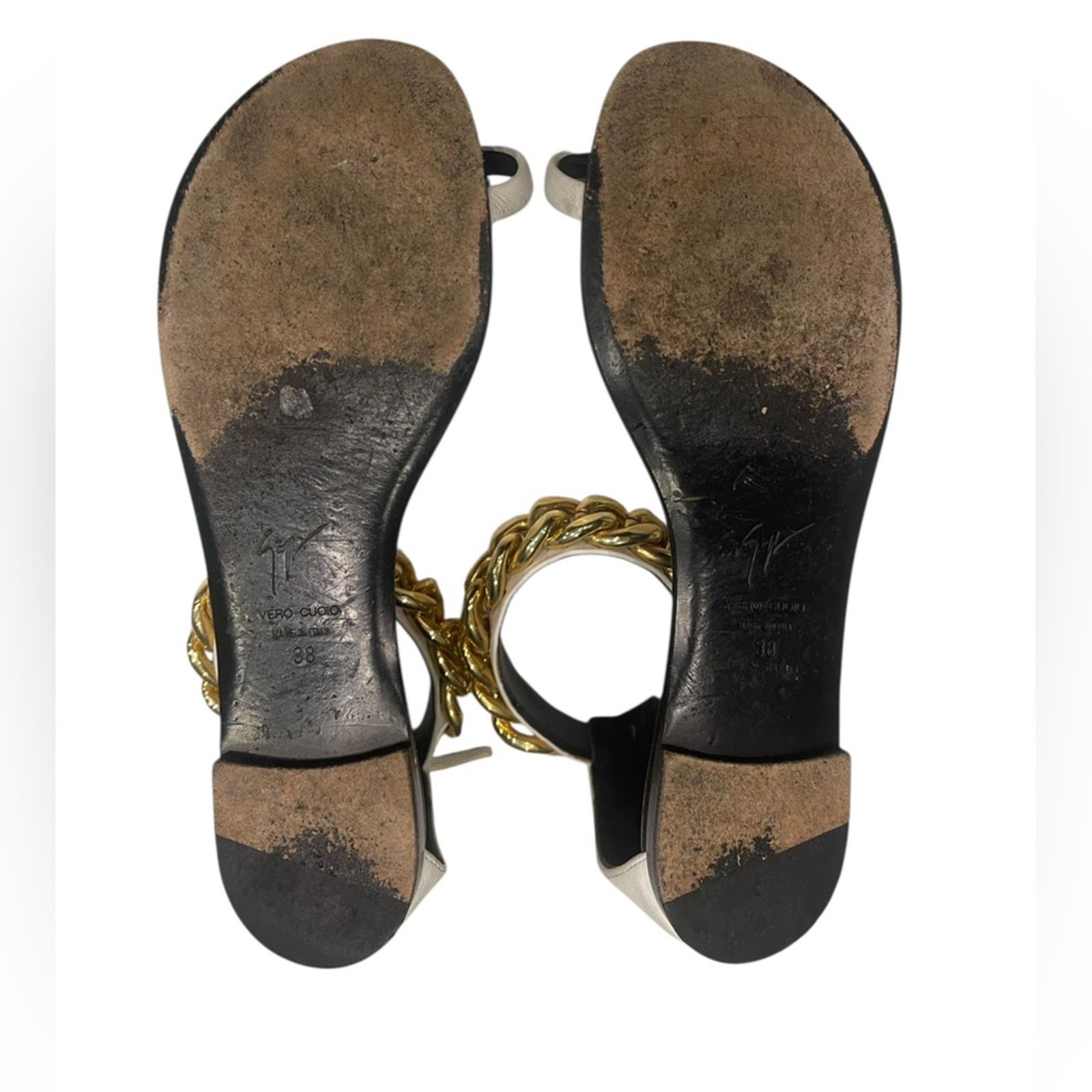 Giuseppe Zanotti Giuseppe Zanotti Bicolor Chain Ankle Strap Flat Sandal 38 Size US 7.5 / IT 37.5 - 3 Thumbnail