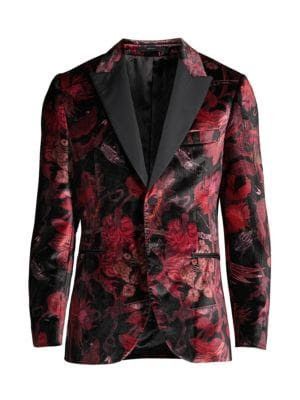 Paul Smith Goliath Floral Velvet Blazer Size 38R - 2 Thumbnail