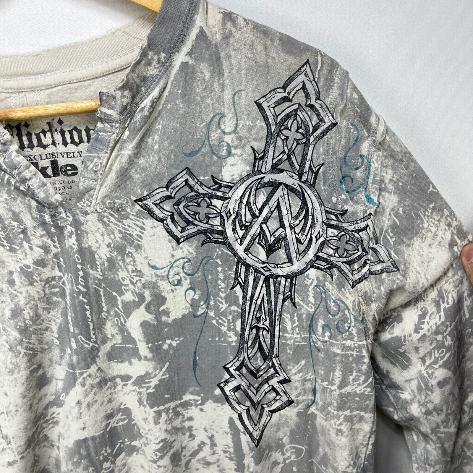 Affliction × Vintage Vintage Y2K Flex Affliction Cross Wings Long Sleeve Large Size US L / EU 52-54 / 3 - 6 Thumbnail