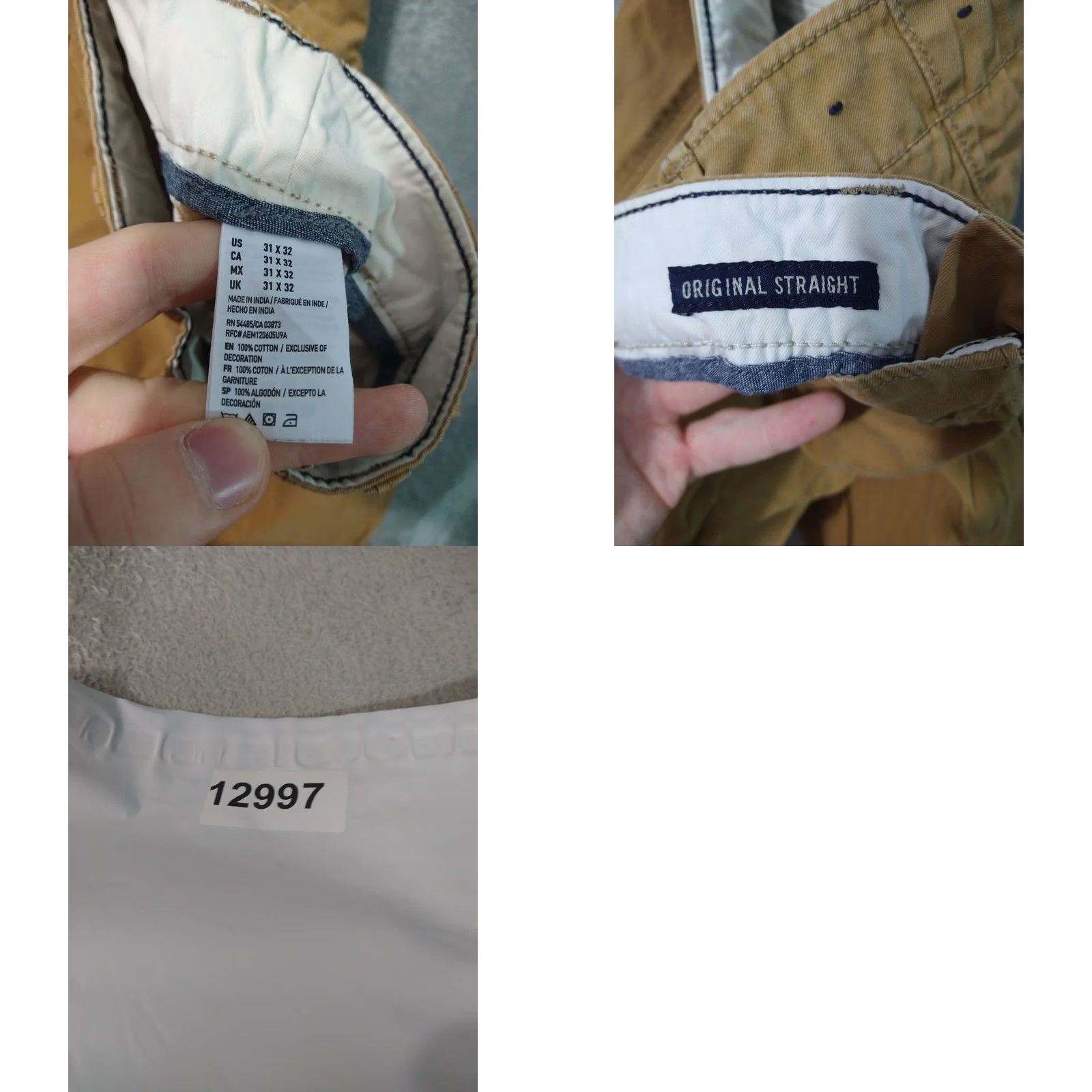 American Eagle Outfitters American Eagle Outfitters Pants Mens 31x32 Beige Chino Flat Front Straight Regular Wool? (Note: Original does not include wool—placeholder) Size US 31 - 8 Thumbnail