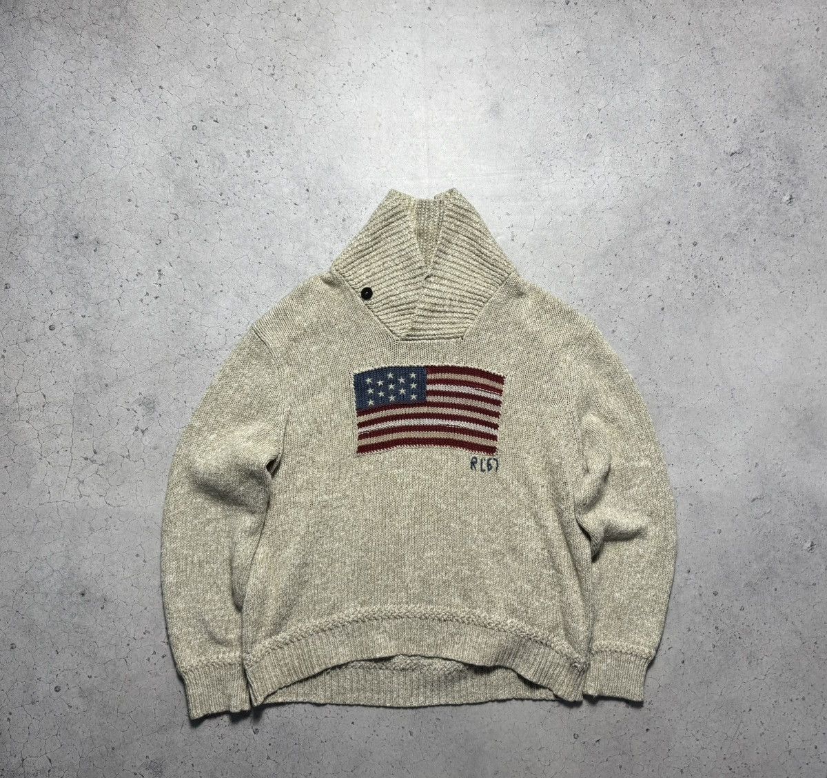 Polo Ralph Lauren Polo Ralph Lauren USA Flag RL-67 Vintage Sweater Big Logo Size US XL / EU 56 / 4 - 1 Thumbnail