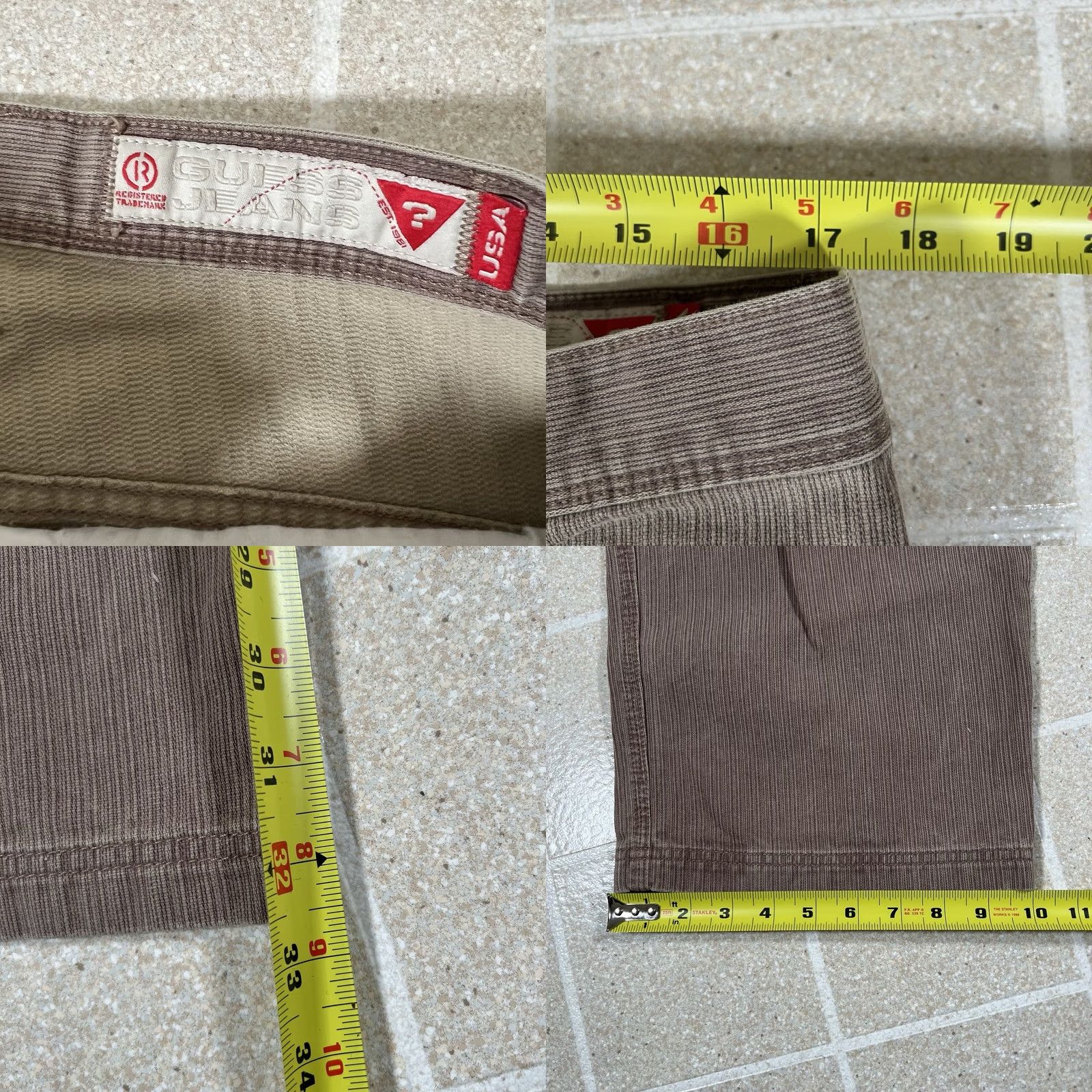 Guess VINTAGE GUESS Jeans Brown Wide-Leg Denim 34x32 Mens USA Baggy 90s Size US 32 / EU 48 - 8 Thumbnail