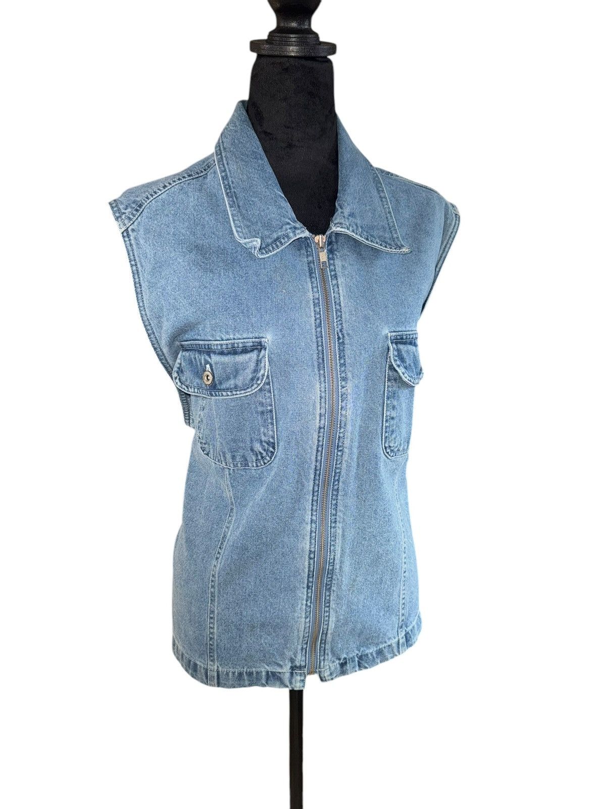 Faded Glory × Vintage VTG 90s Denim full zip vest Denim by Faded Glory size 22 Size XXL / US 16-18 / IT 52-54 - 1 Thumbnail