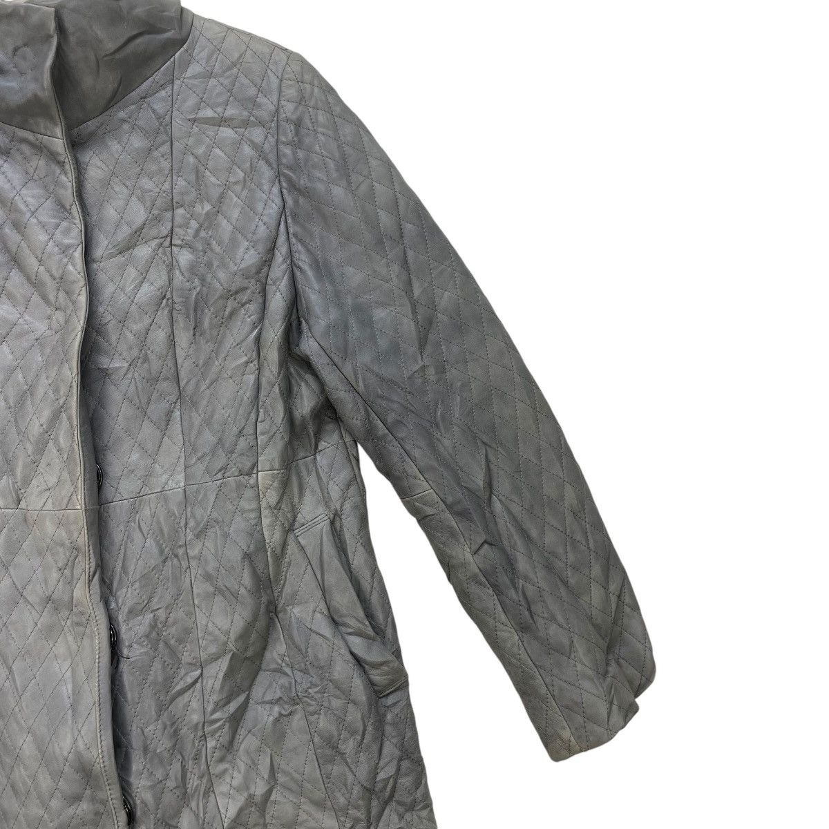 Genuine Leather × Leather × Vintage Leather Quilted Long Jacket Size M / US 6-8 / IT 42-44 - 5 Thumbnail