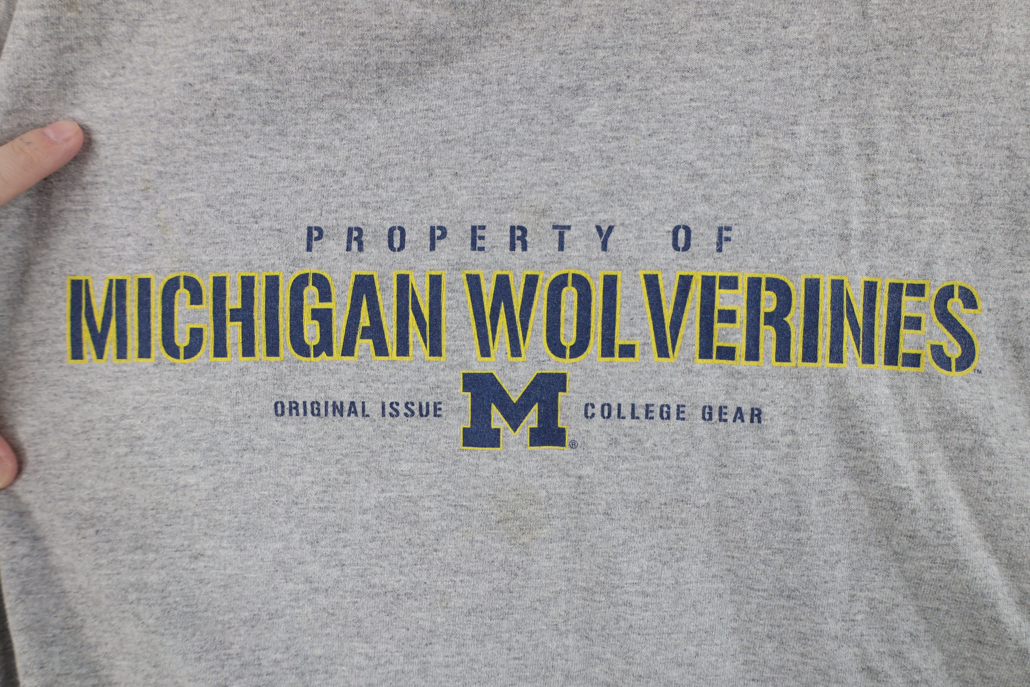 Vintage Vintage 90s University of Michigan Long Sleeve T-Shirt Gray Size US L / EU 52-54 / 3 - 4 Thumbnail