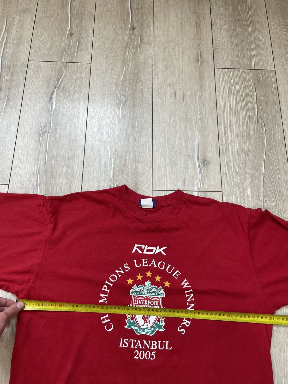 Reebok × Vintage Vintage Reebok Liverpool UEFA 2006 Final Winner Red T-shirt Size US XL / EU 56 / 4 - 7 Thumbnail