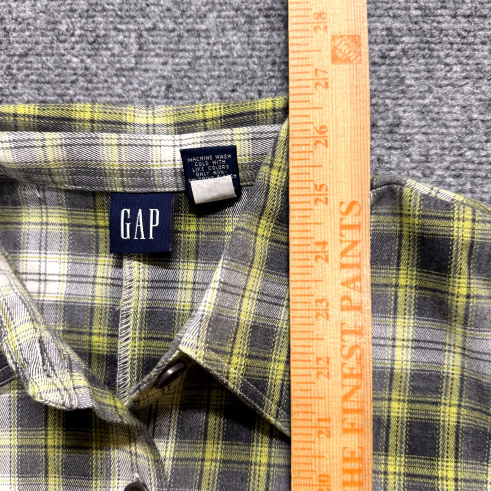 Gap VINTAGE Gap Plaid Flannel Shirt Womens M Long-sleeve Green Striped 90s Y2K Mens Womens Size M / US 6-8 / IT 42-44 - 7 Thumbnail