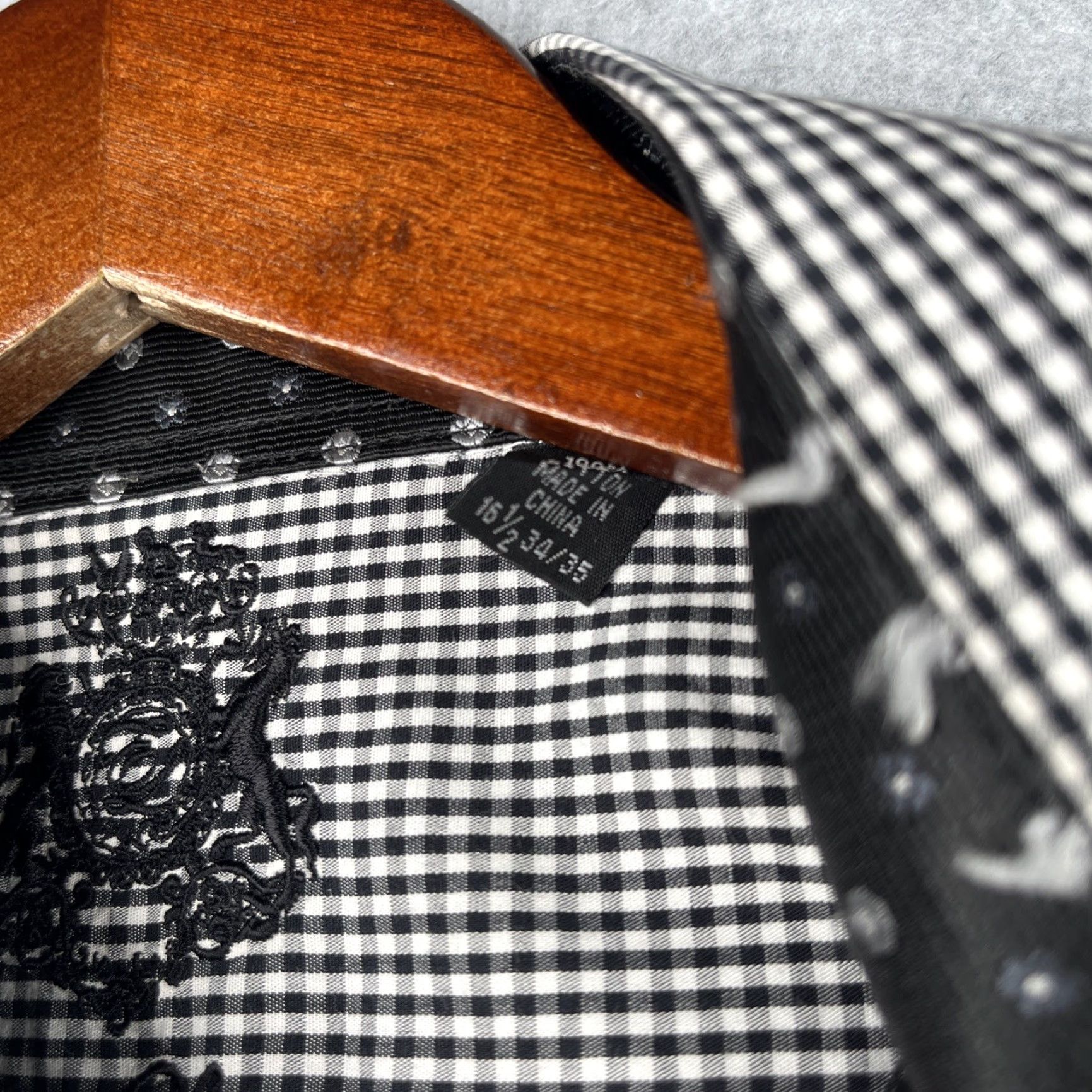 English Laundry English Laundry Shirt Mens 16.5 Black Gingham Check Flip Cuff Casual Size US XL / EU 56 / 4 - 6 Thumbnail