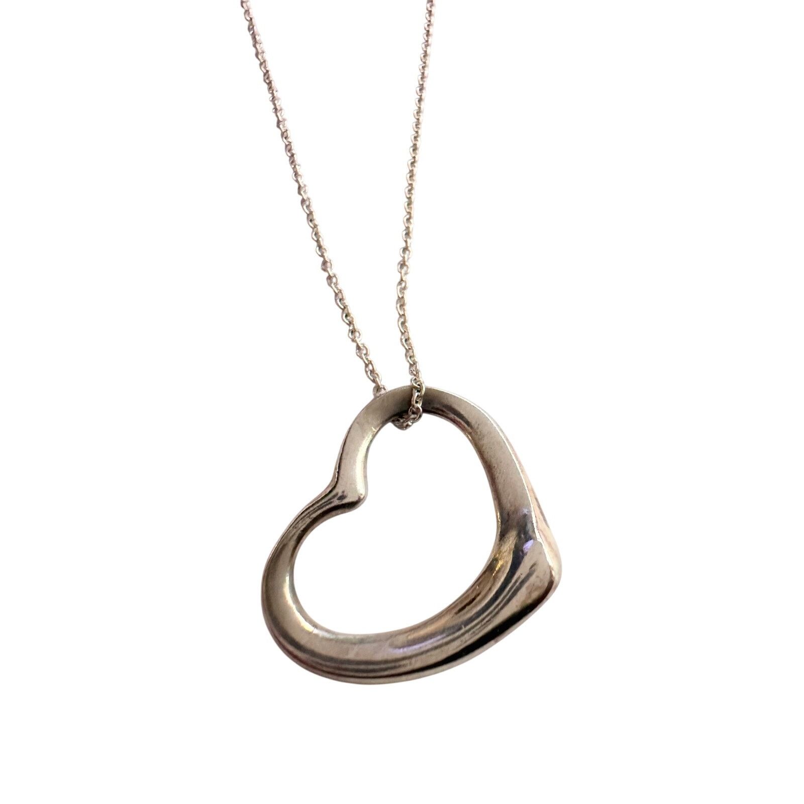 Tiffany & Co. Tiffany and Co Elsa Peretti Medium Open Heart Necklace 16" Size ONE SIZE - 8 Thumbnail