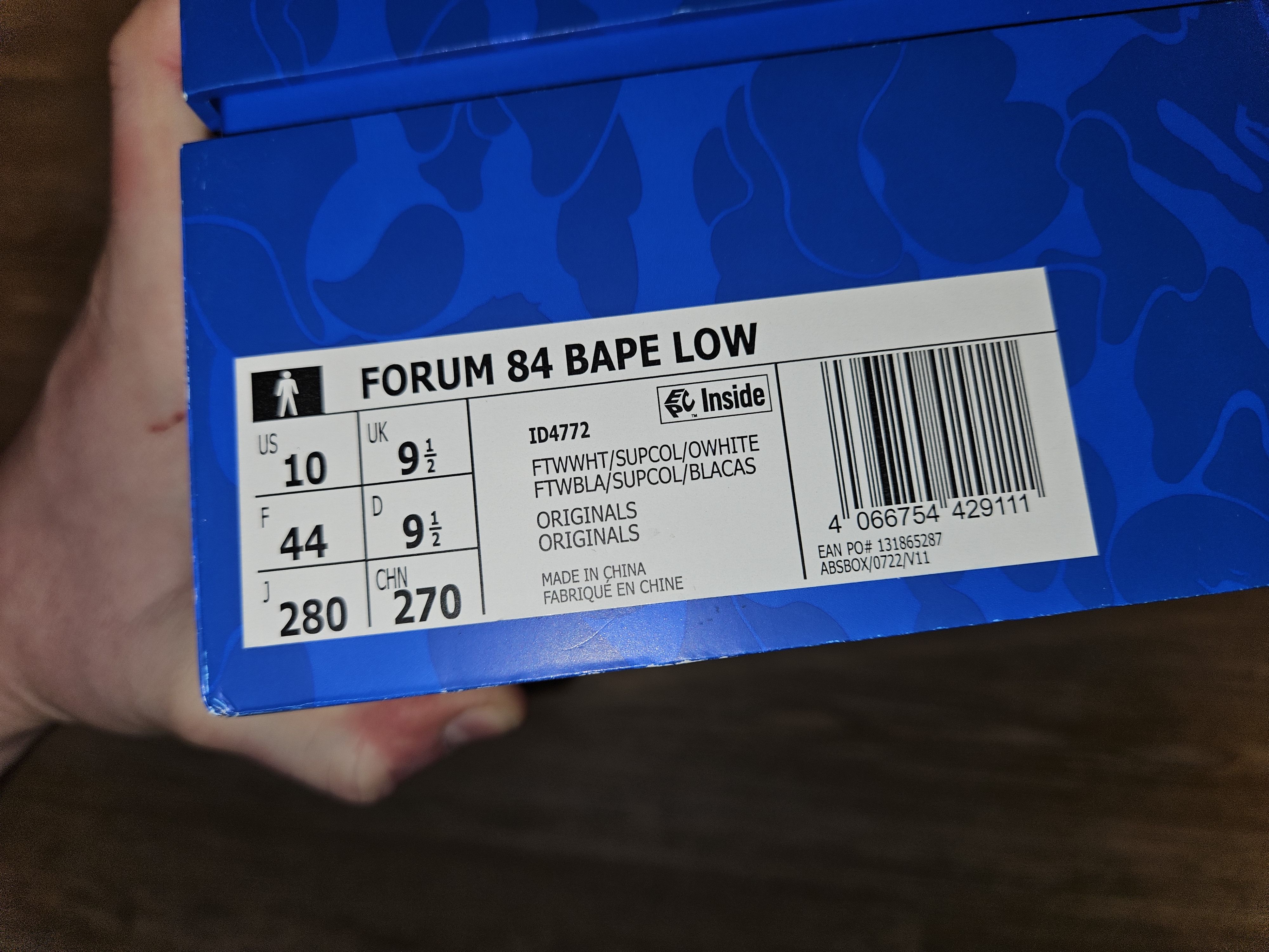 Adidas × Bape Bape x Adidas Forum Low 84 30th Anniversary Size US 11.5 / EU 44-45 - 3 Thumbnail