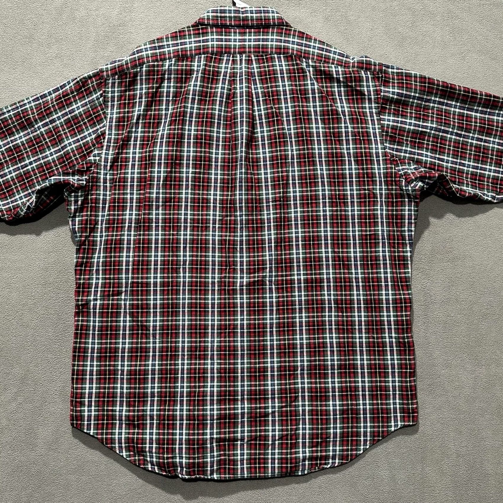 Ralph Lauren VINTAGE Ralph Lauren Shirt Mens Large Red Green Plaid Blake Button Down 90s EUC Size US L / EU 52-54 / 3 - 2 Thumbnail
