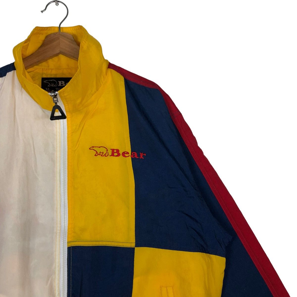 Japanese Brand 🔥VTG COLOUR BLOCK BOMBER JACKET BEAR BIG LOGO REVERSIBLE Size US XL / EU 56 / 4 - 6 Thumbnail