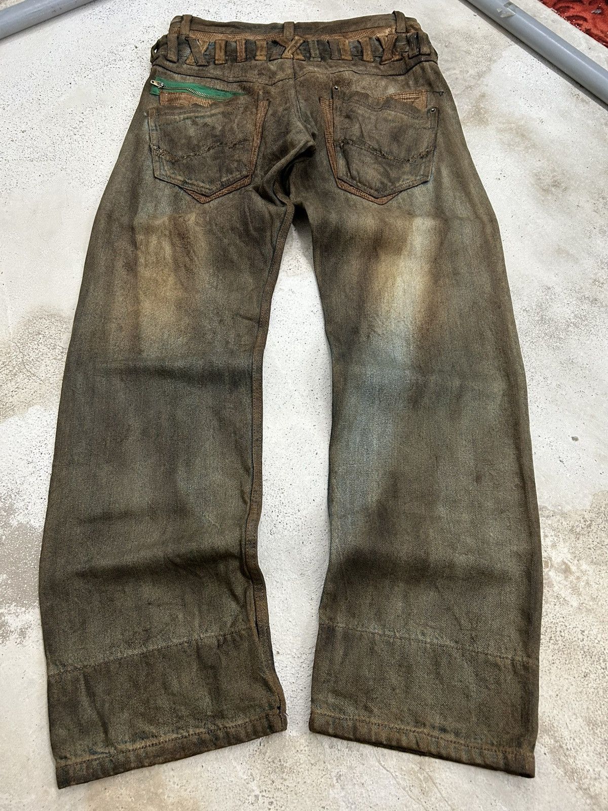 GOSTAR DE FUGA Vintage Normanbros Japan Double Waist Mud Washed Dirty Size US 31 - 2 Thumbnail