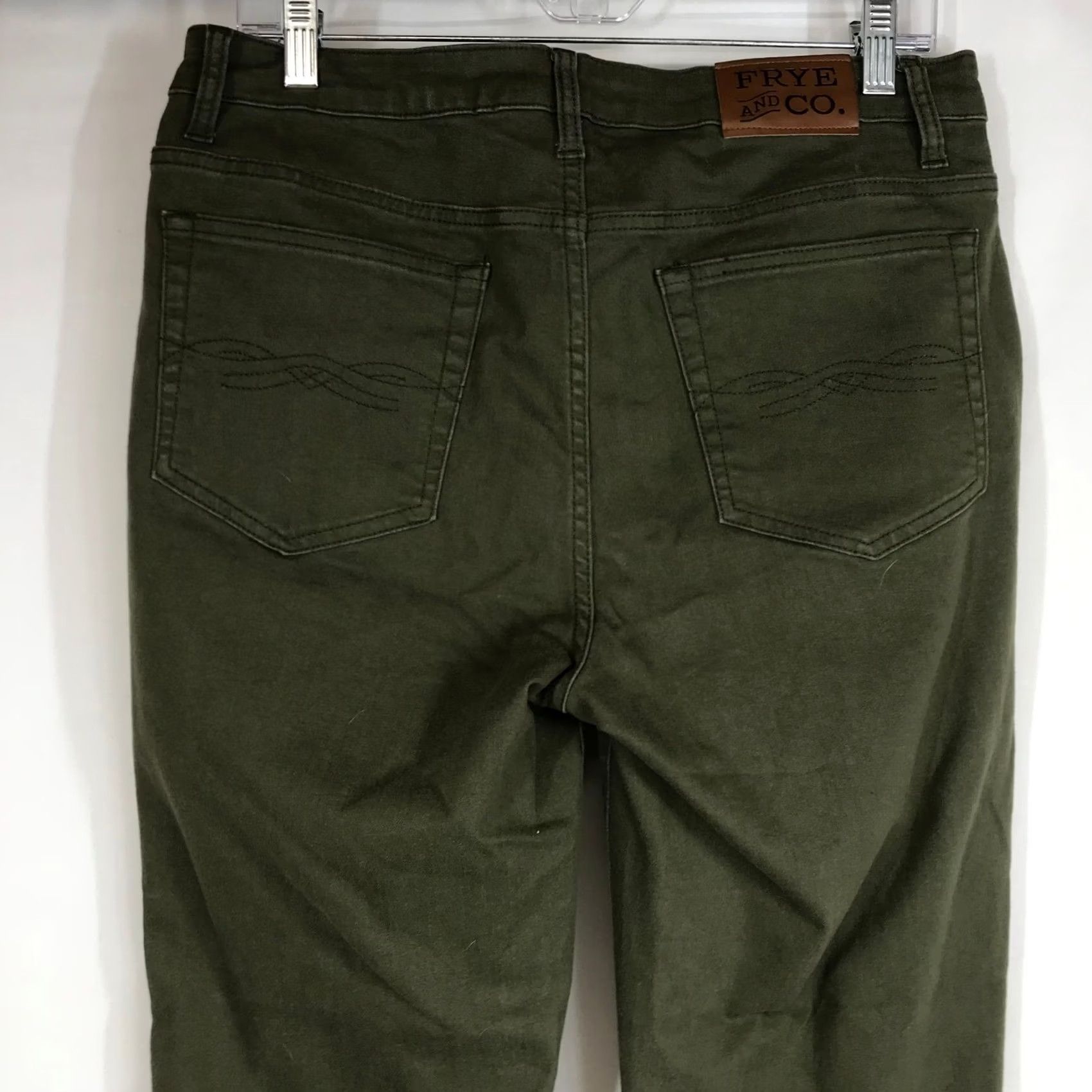 Frye FRYE AND CO. Women's Olive Green Utility Jeans Button Fly Cropped Flare 12 Mens? Size 34" / US 12 / IT 48 - 5 Thumbnail