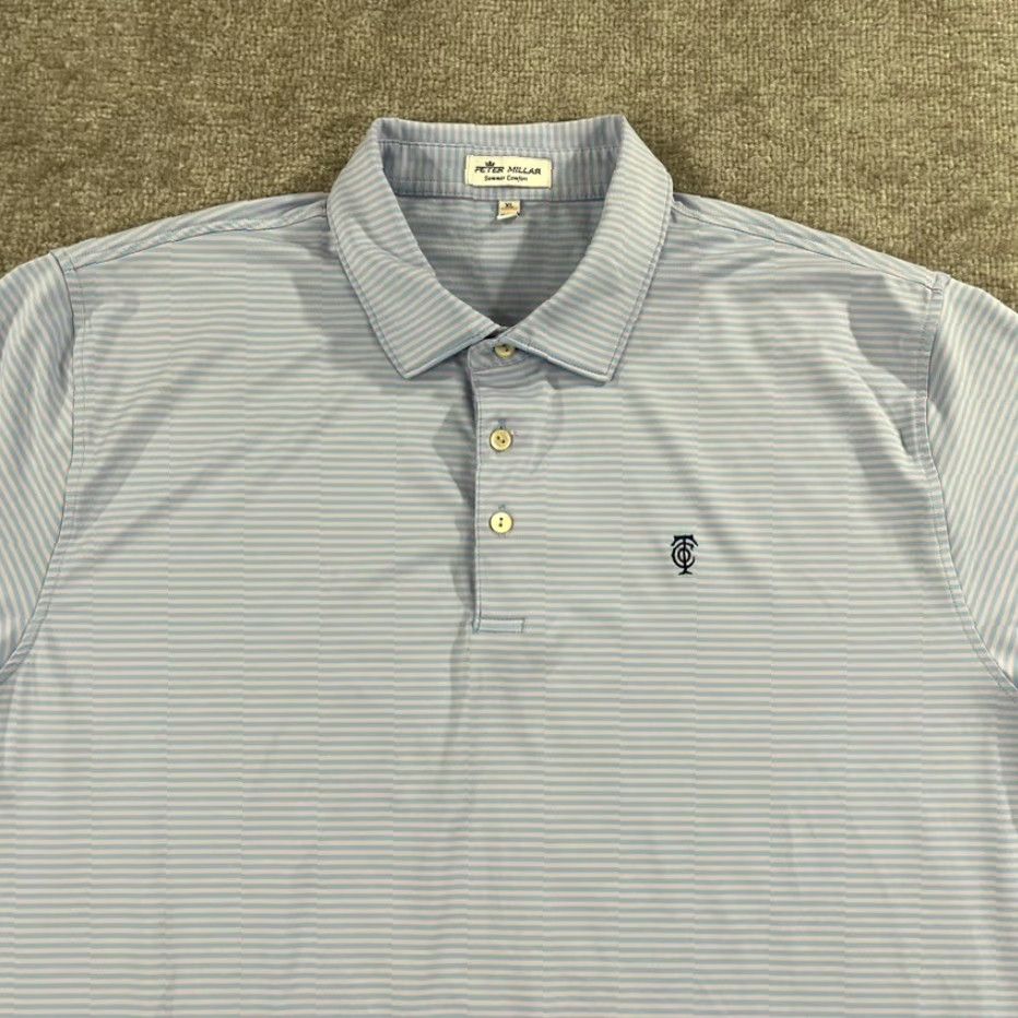Peter Millar PETER MILLAR Polo Shirt Mens XL Multicolor Striped Summer Comfort Golf Casual Activewear Sports Logo Shirt Size US XL / EU 56 / 4 - 2 Thumbnail
