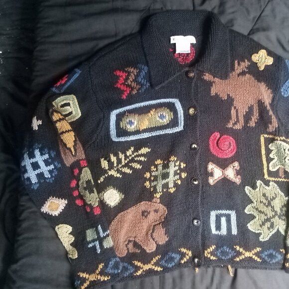 Other Vintage Pacific Northwest Novelty Cardigan Sweater Linen Size S / US 4 / IT 40 - 2 Thumbnail