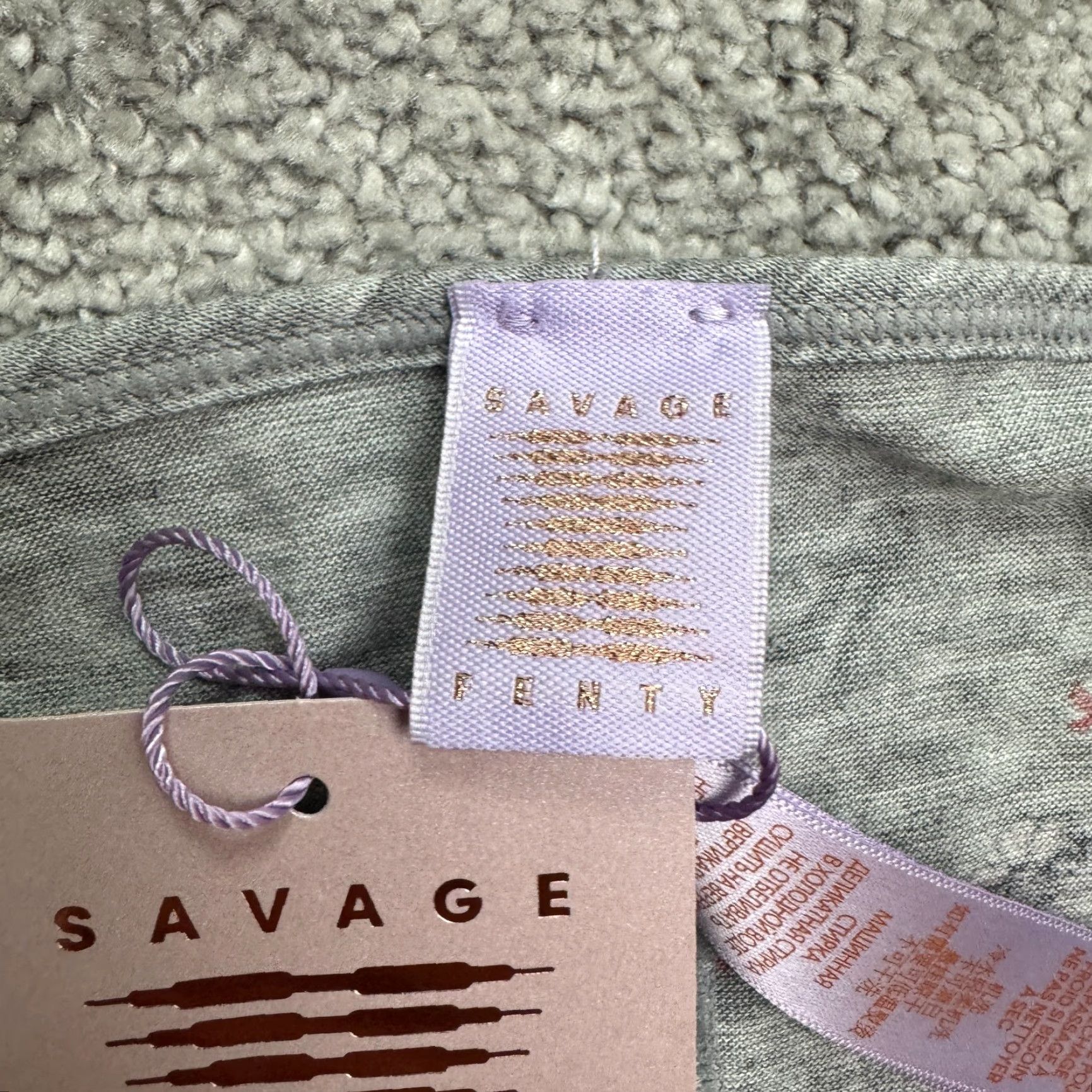 Vintage Savage X Fenty by Rihanna Christmas G-String Thong Tie Medium Gray Women's Intimates Size ONE SIZE - 7 Thumbnail