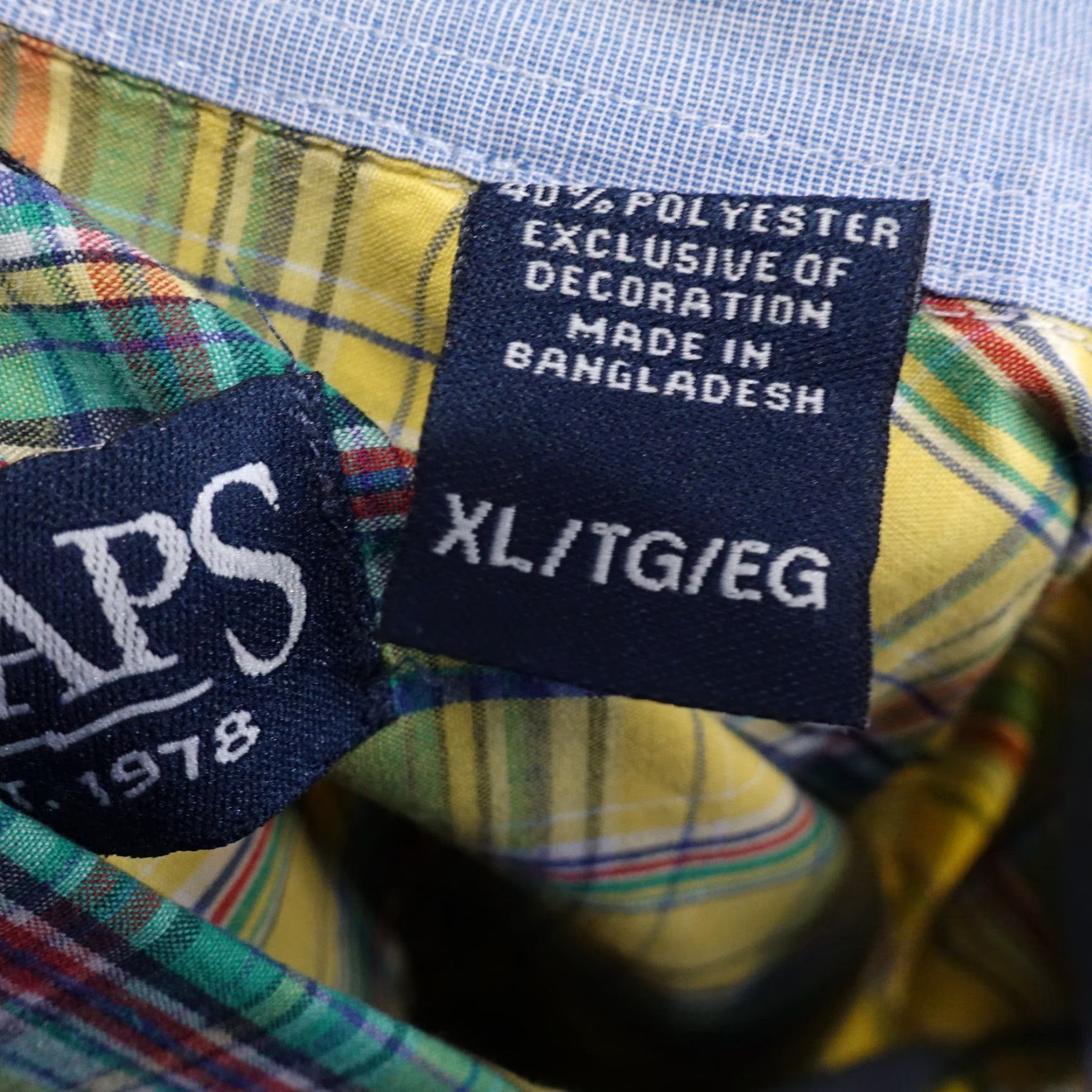 Chaps CHAPSEASY CARE YELLOW PLAID BUTTON UP SHIRT MENS XL Size US XL / EU 56 / 4 - 7 Thumbnail