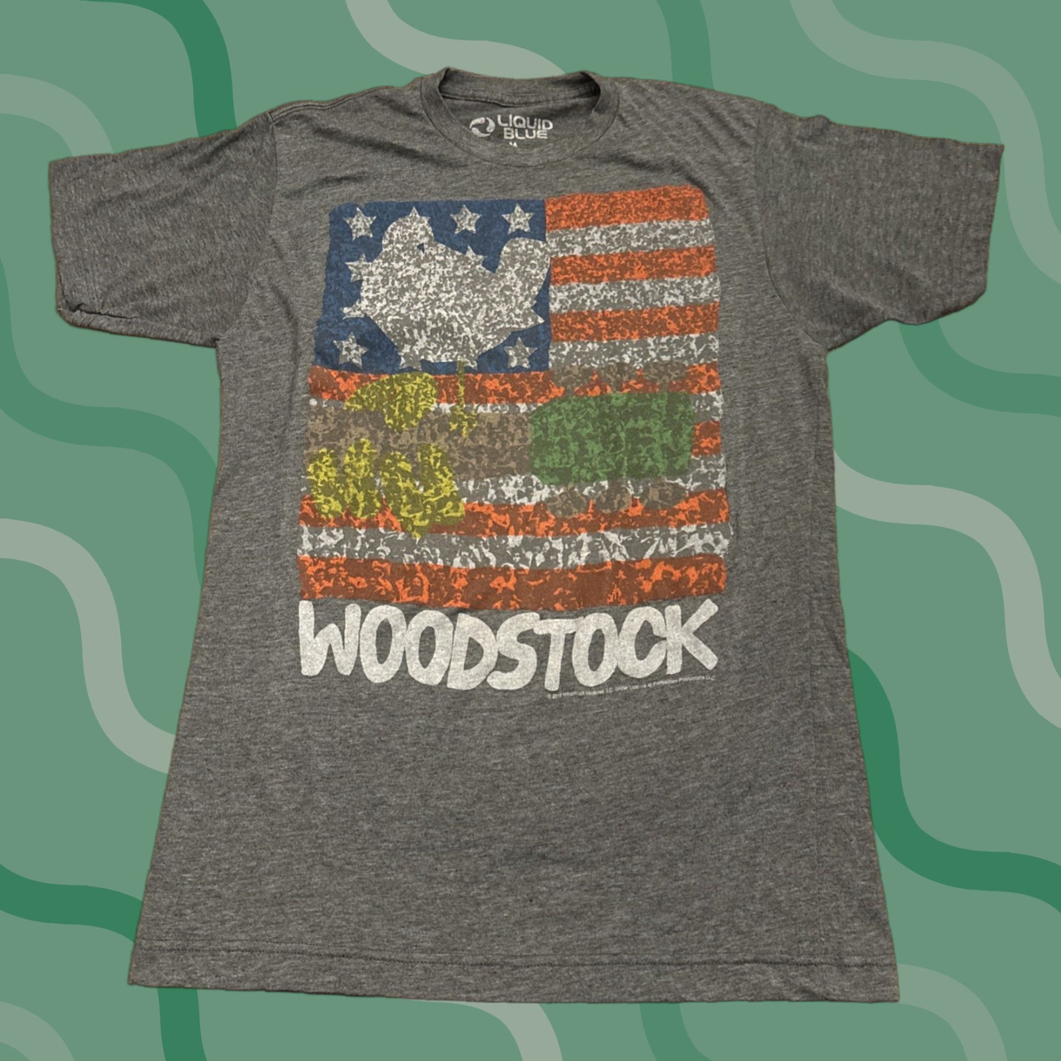 Liquid Blue LIQUID BLUE T-Shirt Patriotic Woodstock 2015 Gray M Hippie Rock USA Men Medium Size US M / EU 48-50 / 2 - 1 Thumbnail