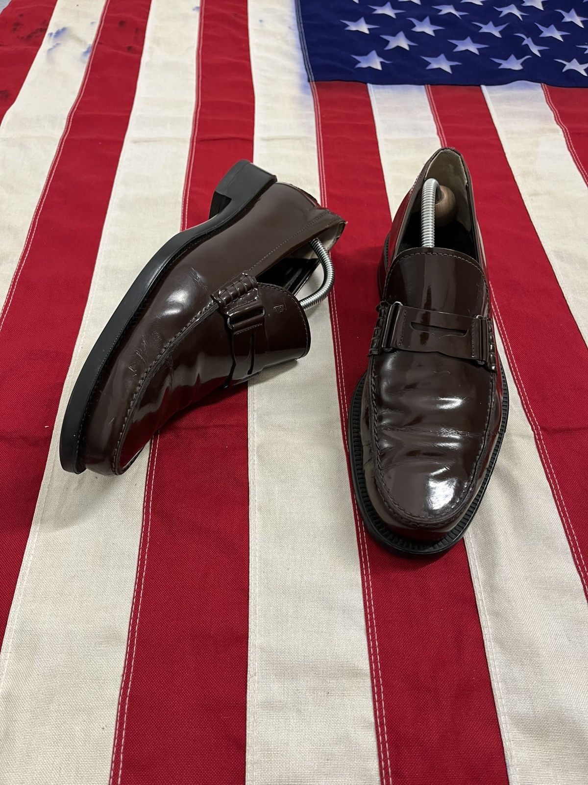 Tod's TOD'S Brown Patent Leather Loafers EU 39 Size US 8 / EU 41 - 1 Thumbnail