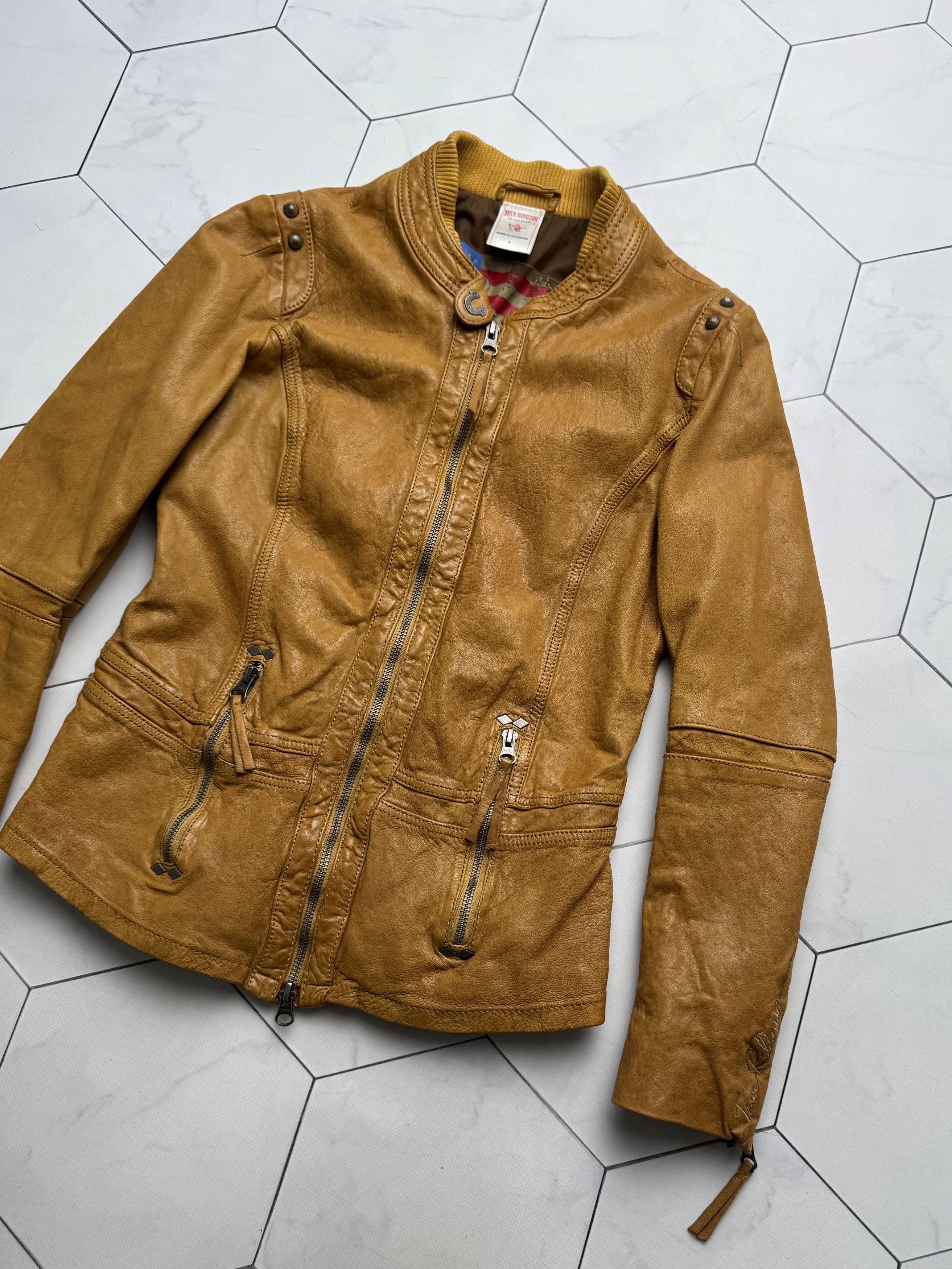 True Religion True Religion Vintage Leather Jacket (B550) Size S / US 4 / IT 40 - 7 Thumbnail