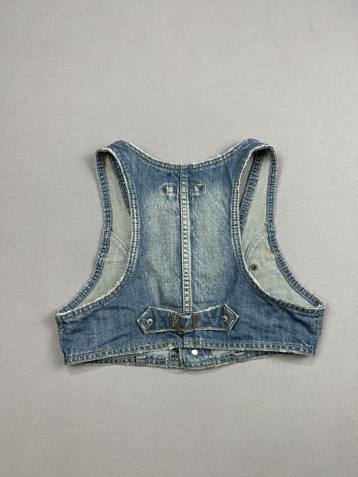 If Six Was Nine RARE🔥 Vintage HOTCHKISS Stylish Denim Bra Tank Tops Size XS / US 0-2 / IT 36-38 - 4 Thumbnail
